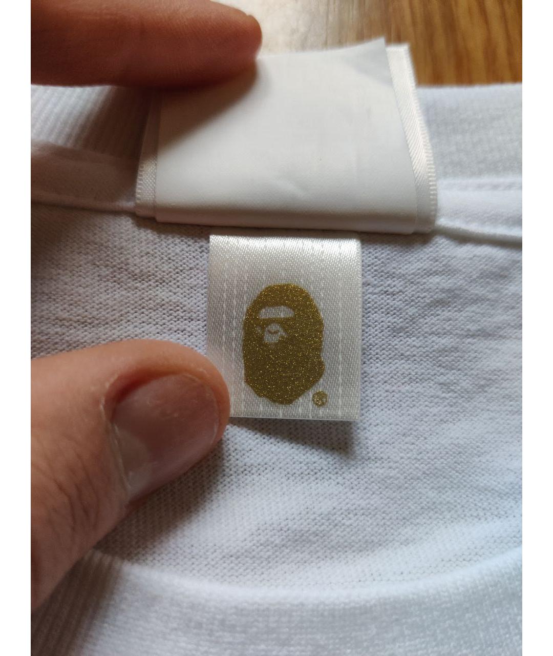 A BATHING APE Белая хлопковая футболка, фото 4