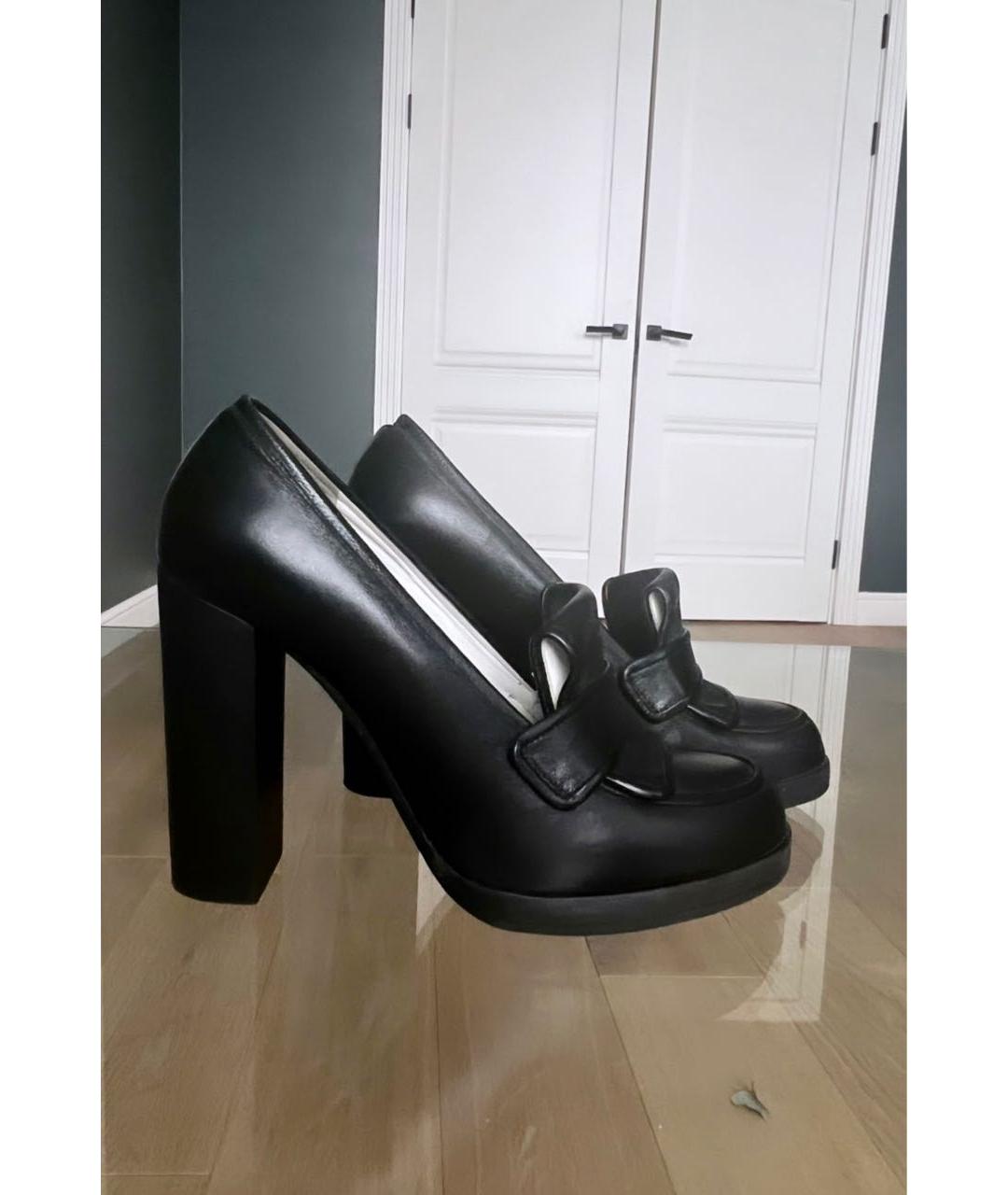 JIL SANDER Черные кожаные туфли, фото 5