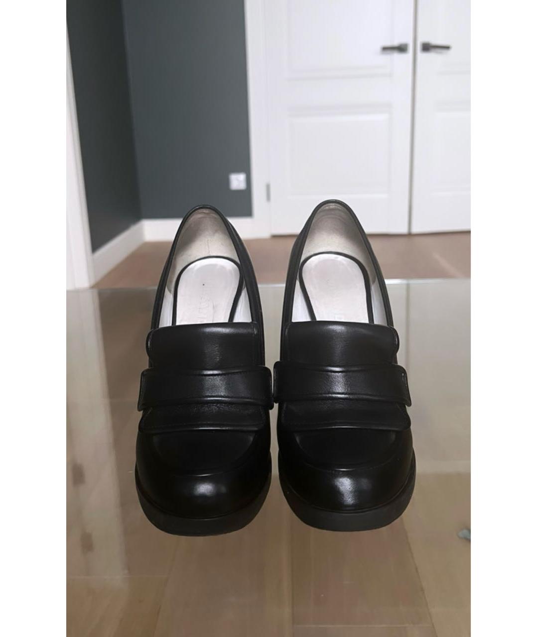 JIL SANDER Черные кожаные туфли, фото 2