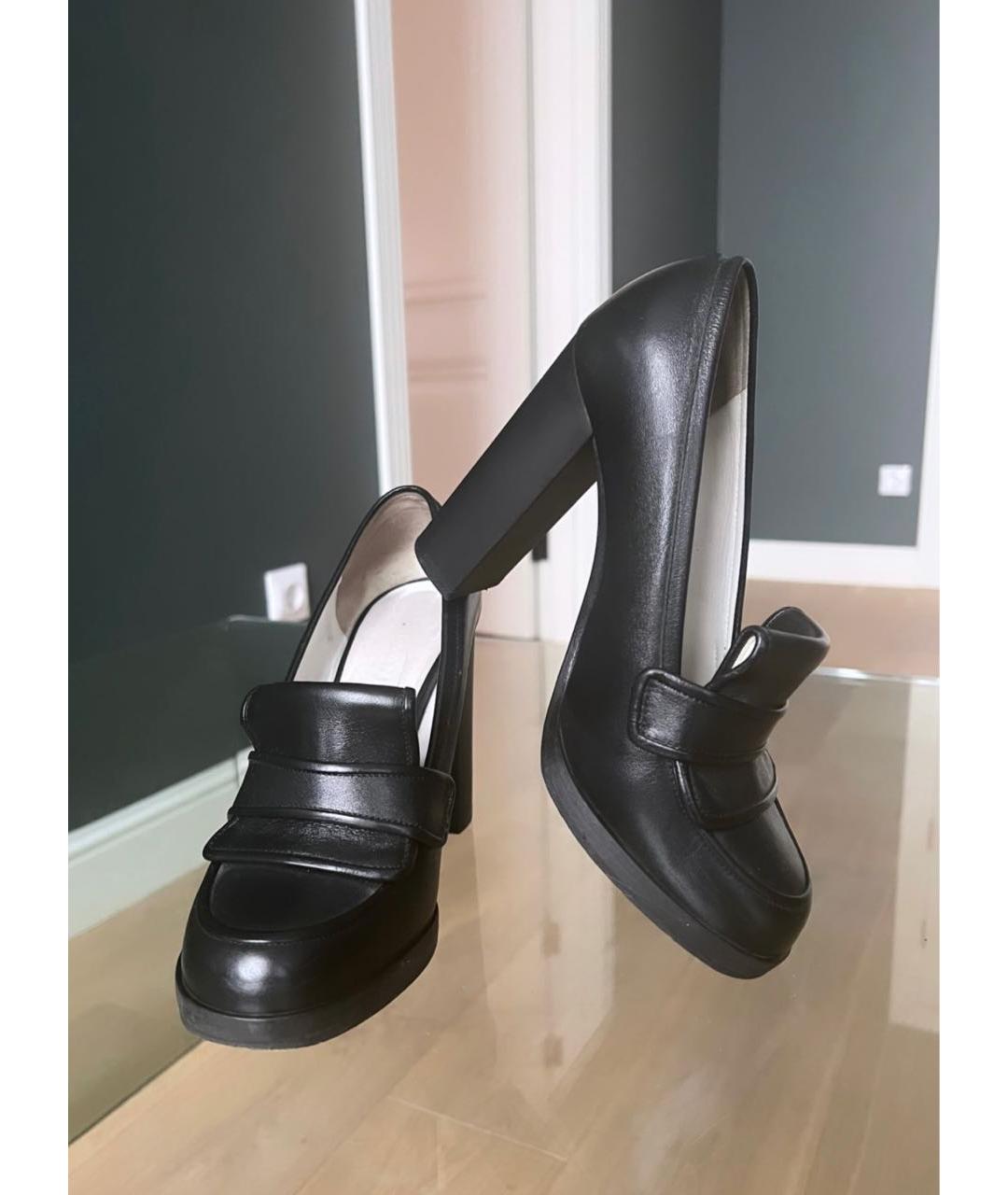 JIL SANDER Черные кожаные туфли, фото 3