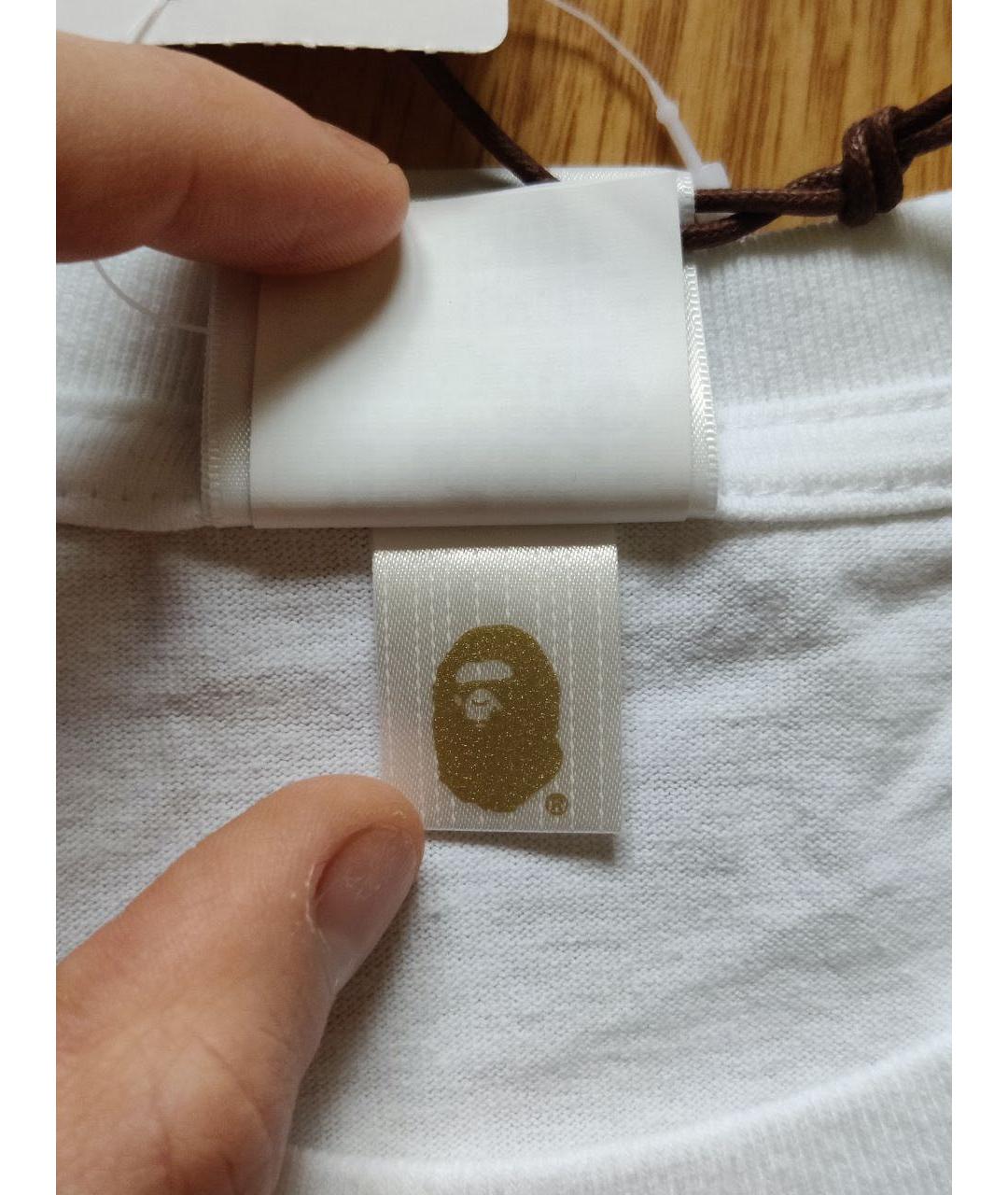 A BATHING APE Белая хлопковая футболка, фото 4