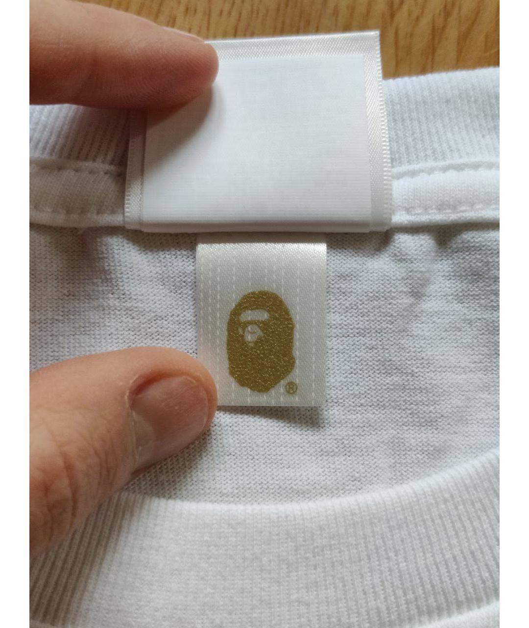 A BATHING APE Белая хлопковая футболка, фото 4