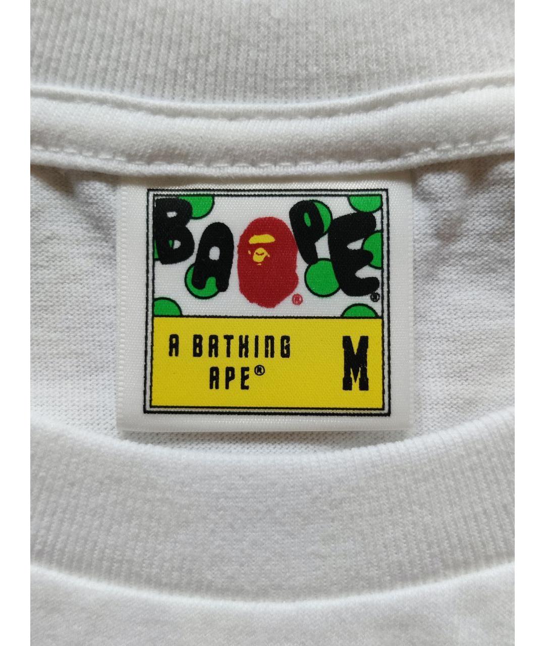 A BATHING APE Белая хлопковая футболка, фото 2