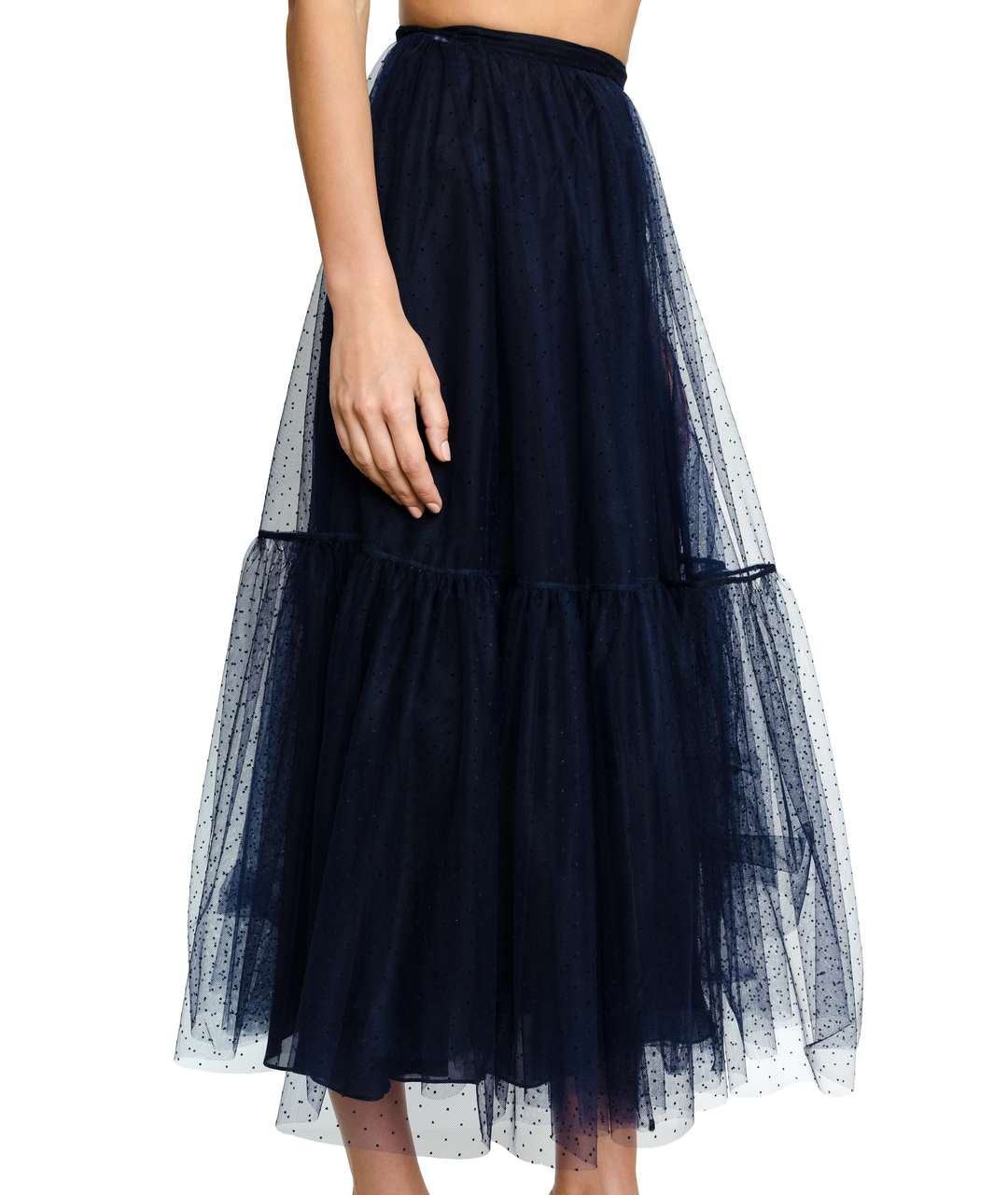 CHRISTIAN DIOR PRE-OWNED Темно-синяя сетчатая юбка миди, фото 2