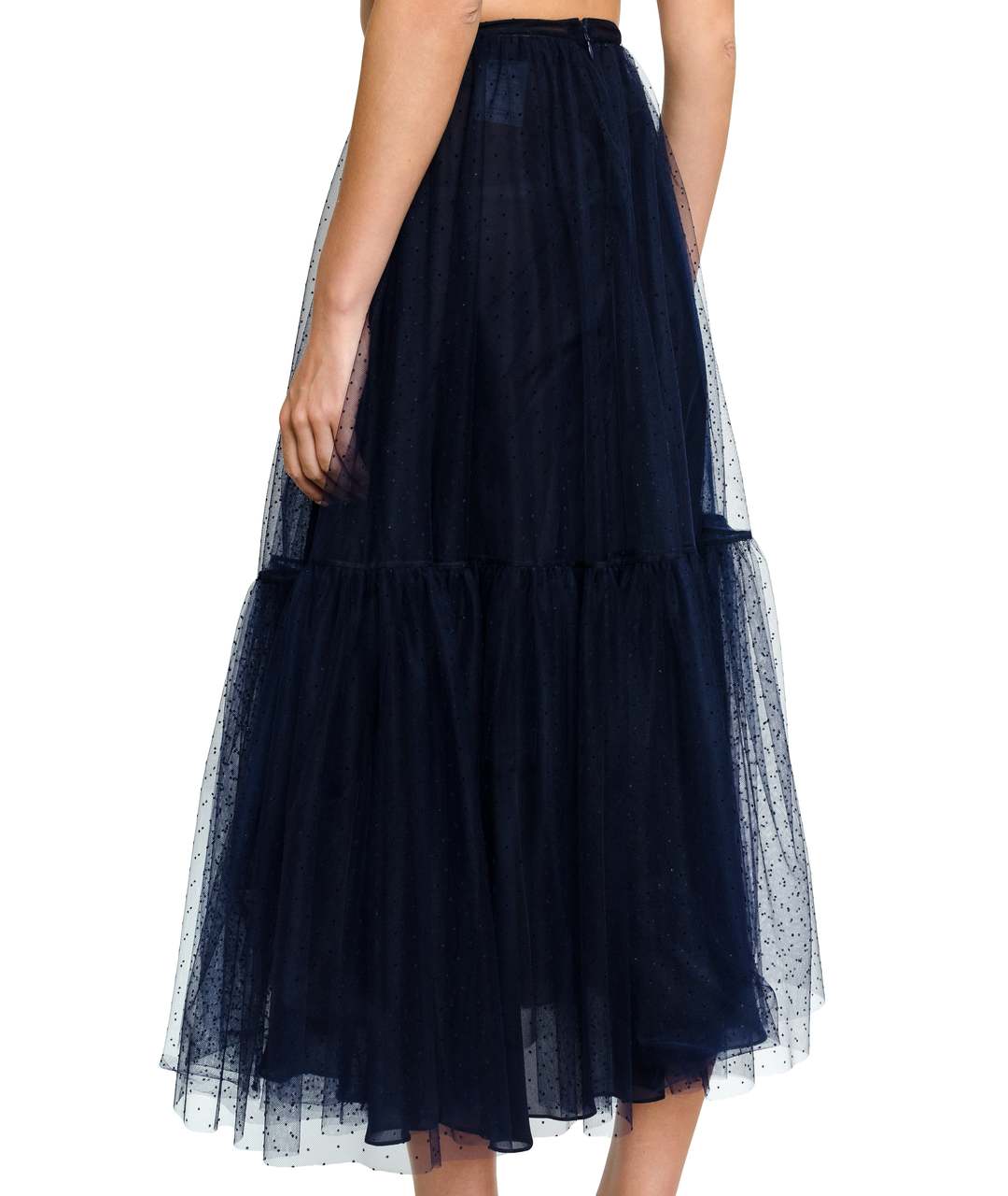 CHRISTIAN DIOR PRE-OWNED Темно-синяя сетчатая юбка миди, фото 3