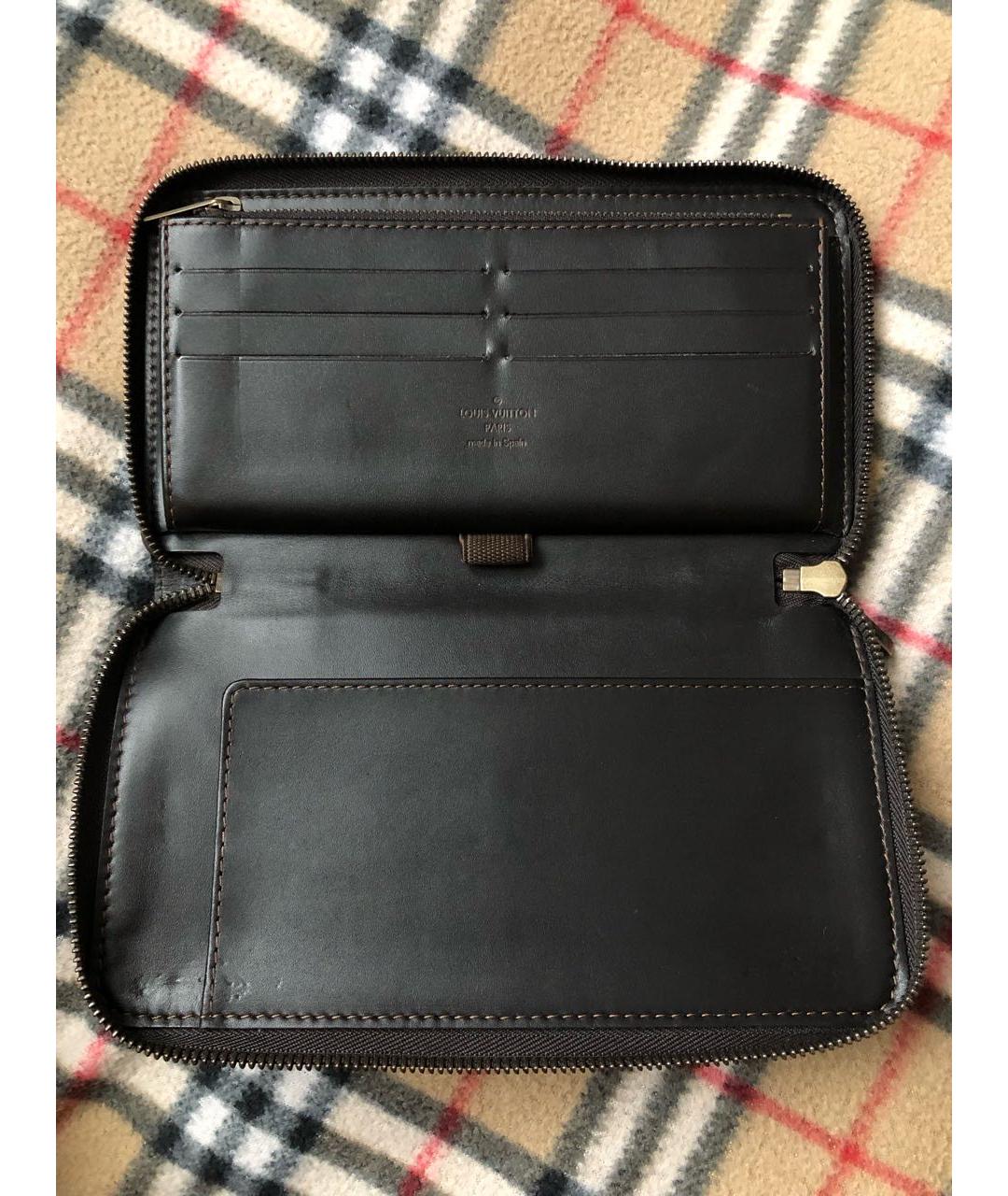 LOUIS VUITTON Коричневый кожаный кошелек, фото 3