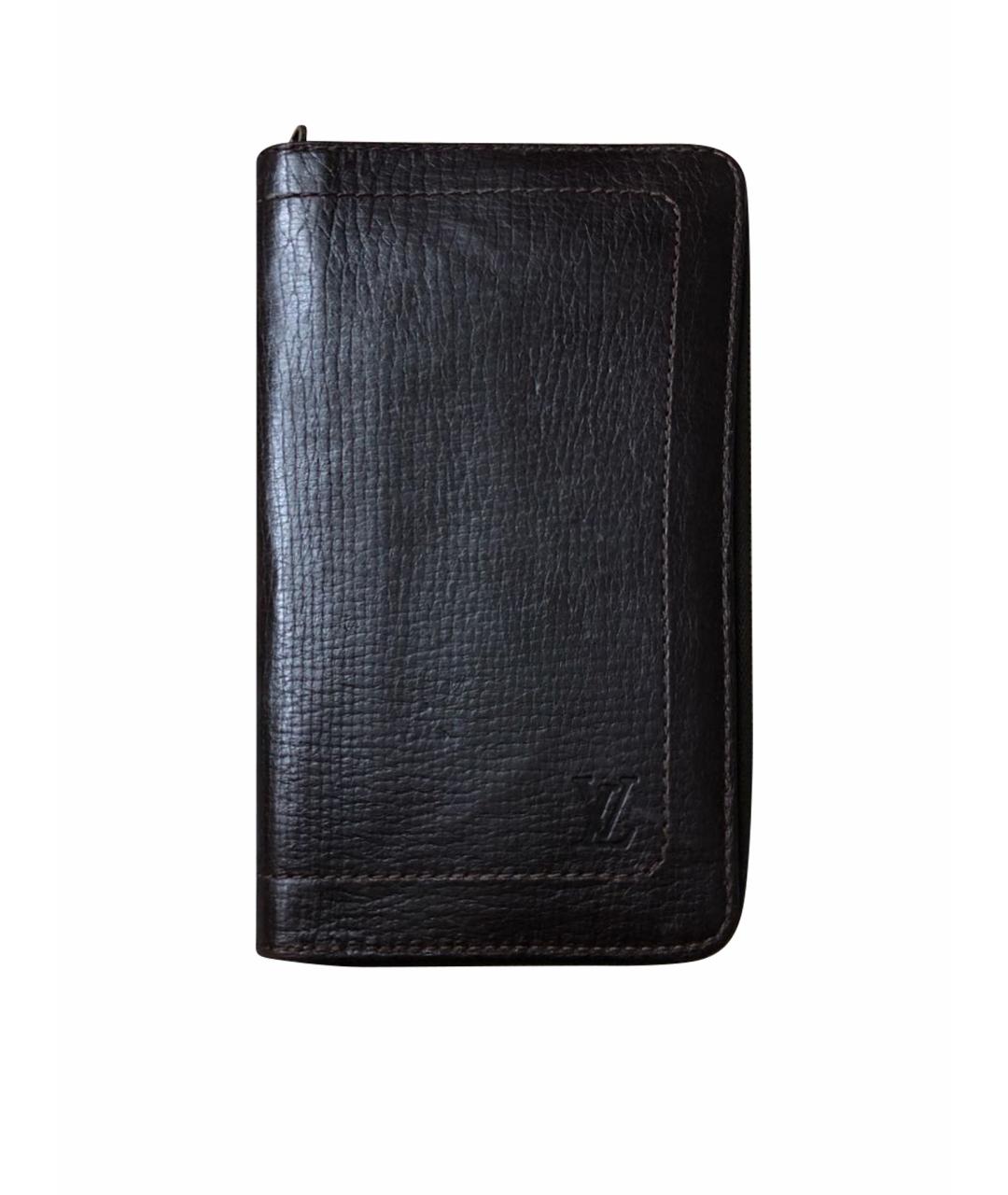 LOUIS VUITTON Коричневый кожаный кошелек, фото 1