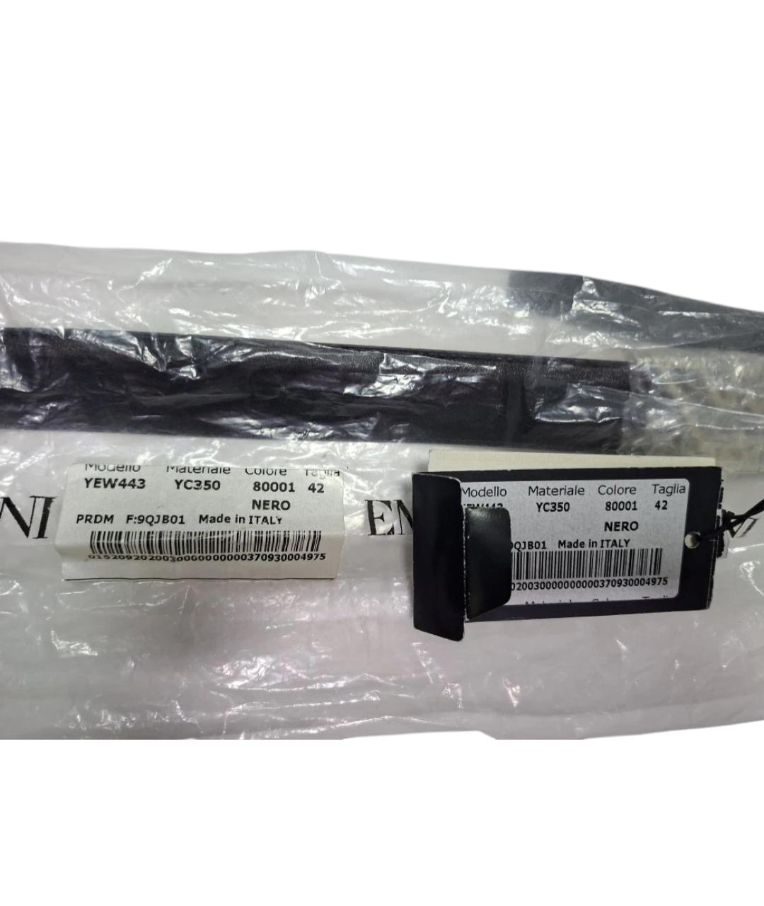 EMPORIO ARMANI Черный кожаный ремень, фото 6