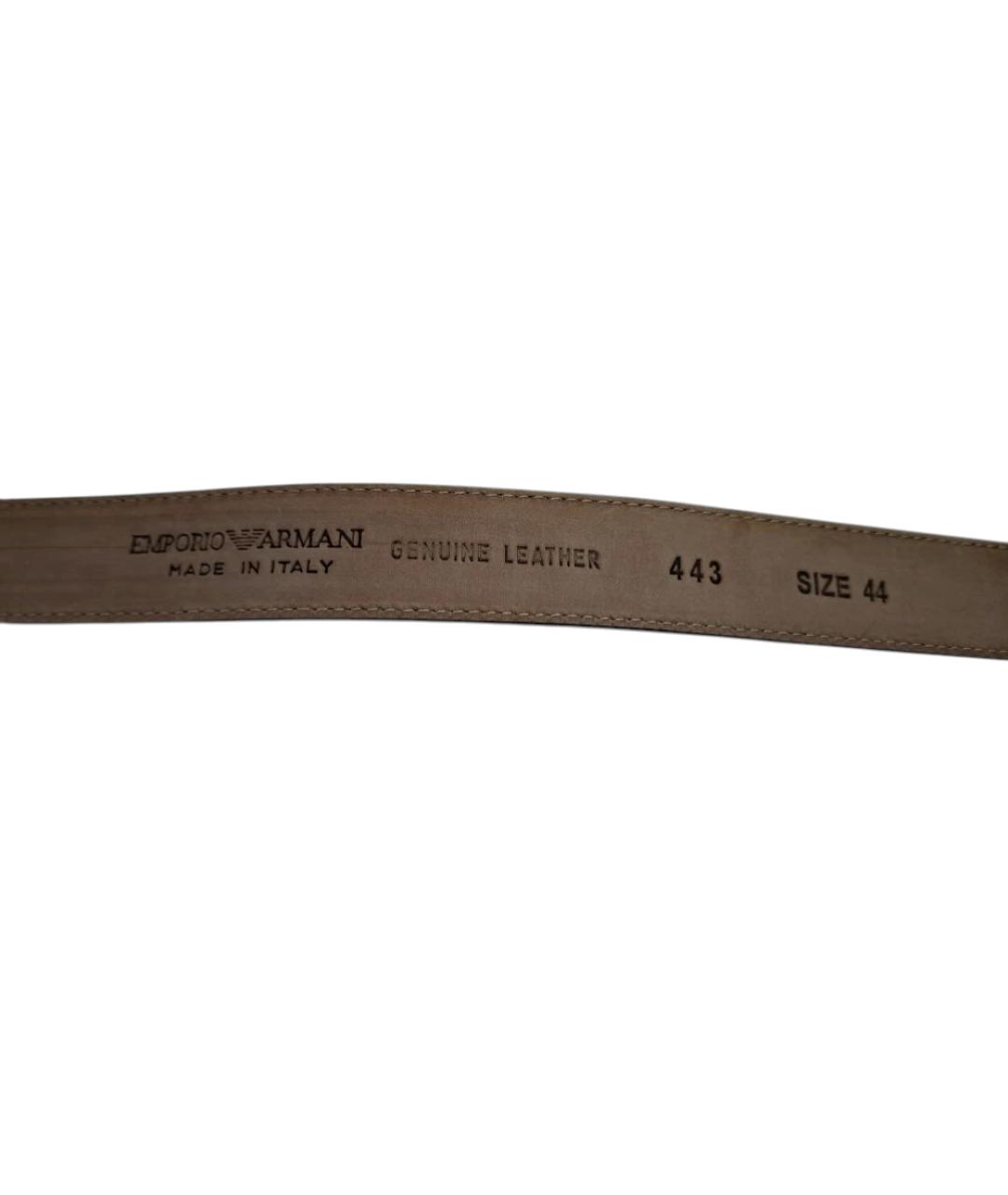 EMPORIO ARMANI Черный кожаный ремень, фото 5
