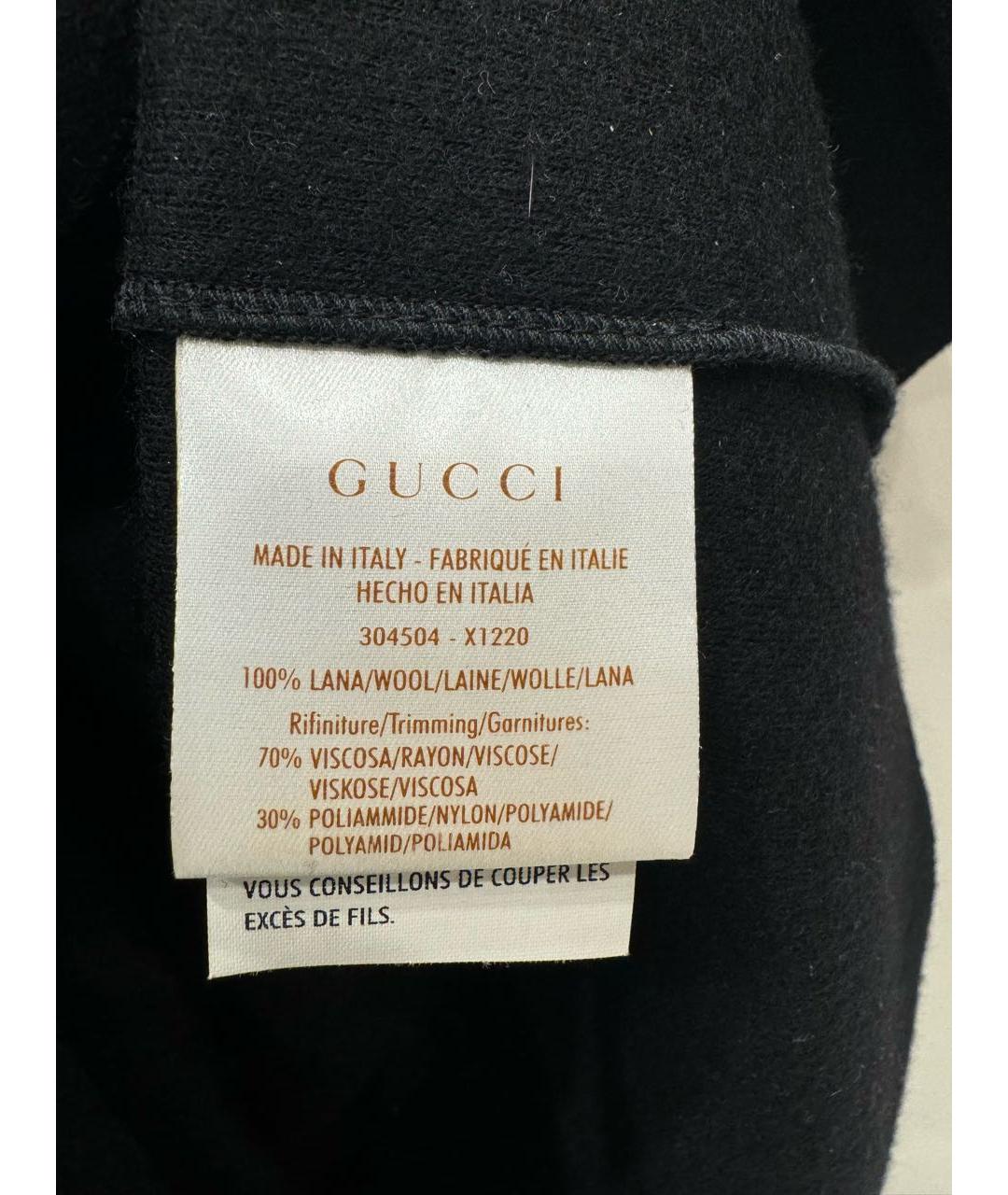 GUCCI Черное шерстяное повседневное платье, фото 6