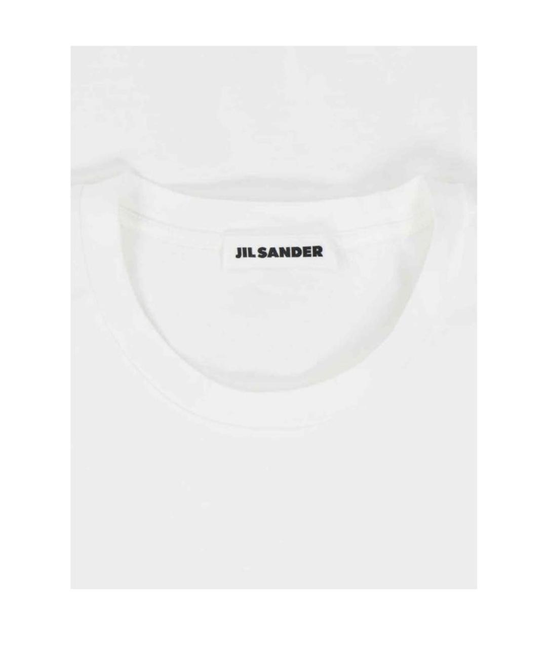 JIL SANDER Белая хлопковая футболка, фото 4