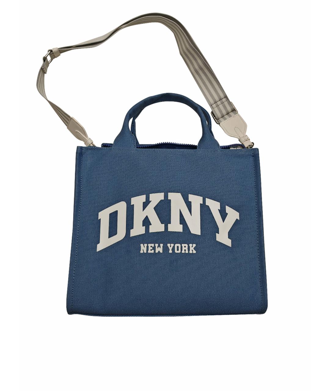 DKNY Голубая тканевая сумка тоут, фото 1