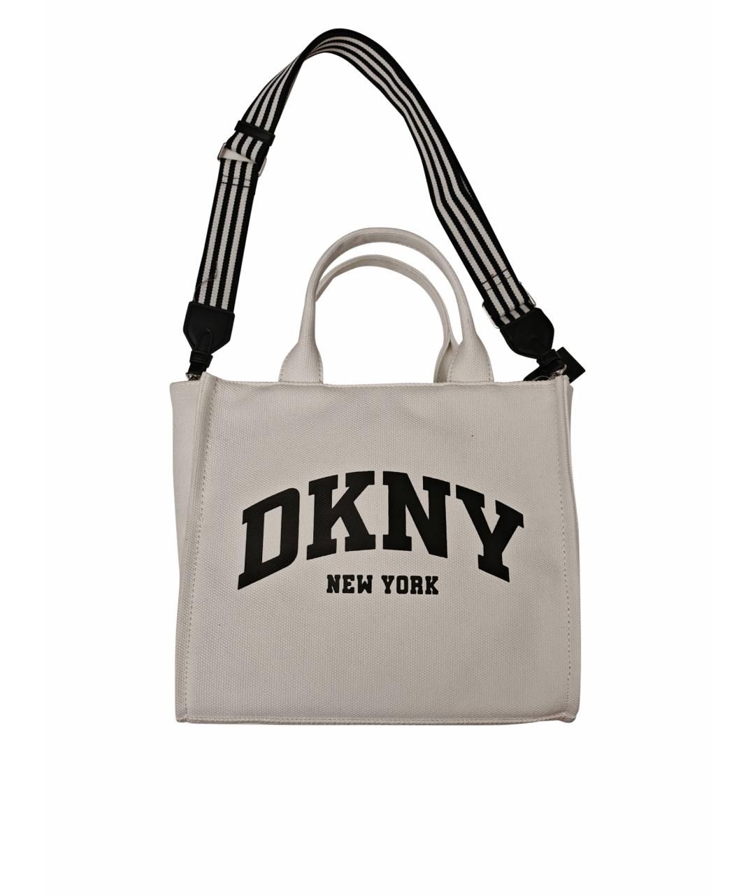 DKNY Белая тканевая сумка тоут, фото 1