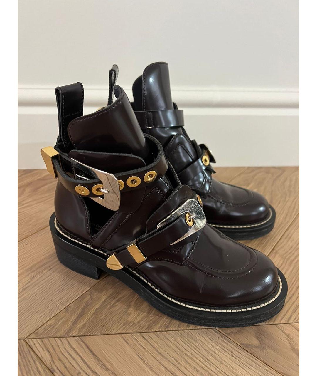BALENCIAGA Коричневые ботинки из лакированной кожи, фото 8