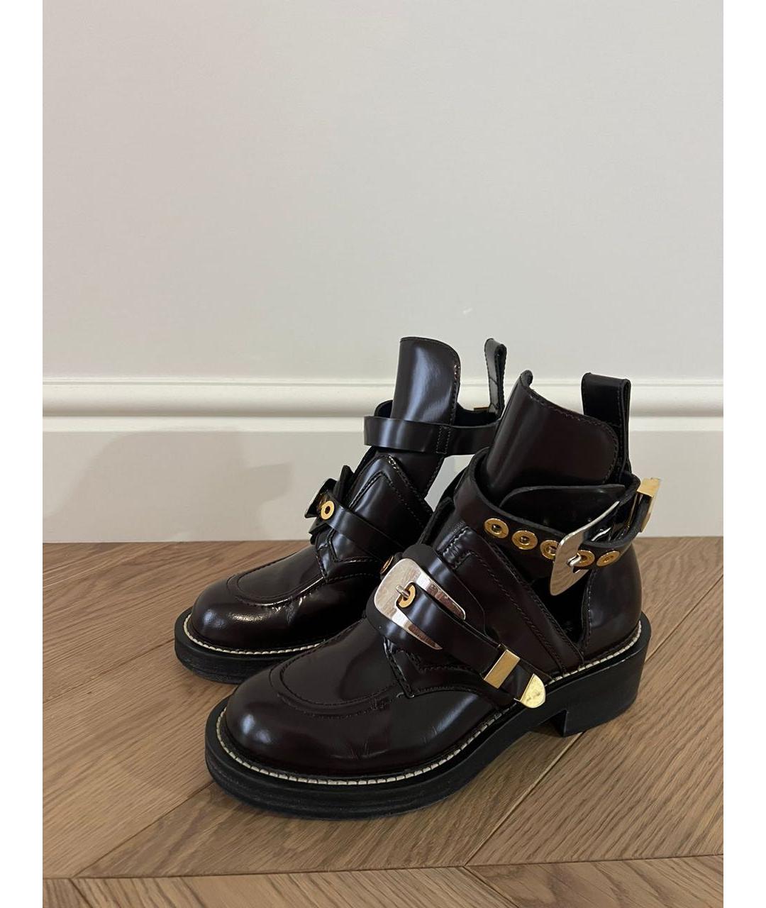 BALENCIAGA Коричневые ботинки из лакированной кожи, фото 2