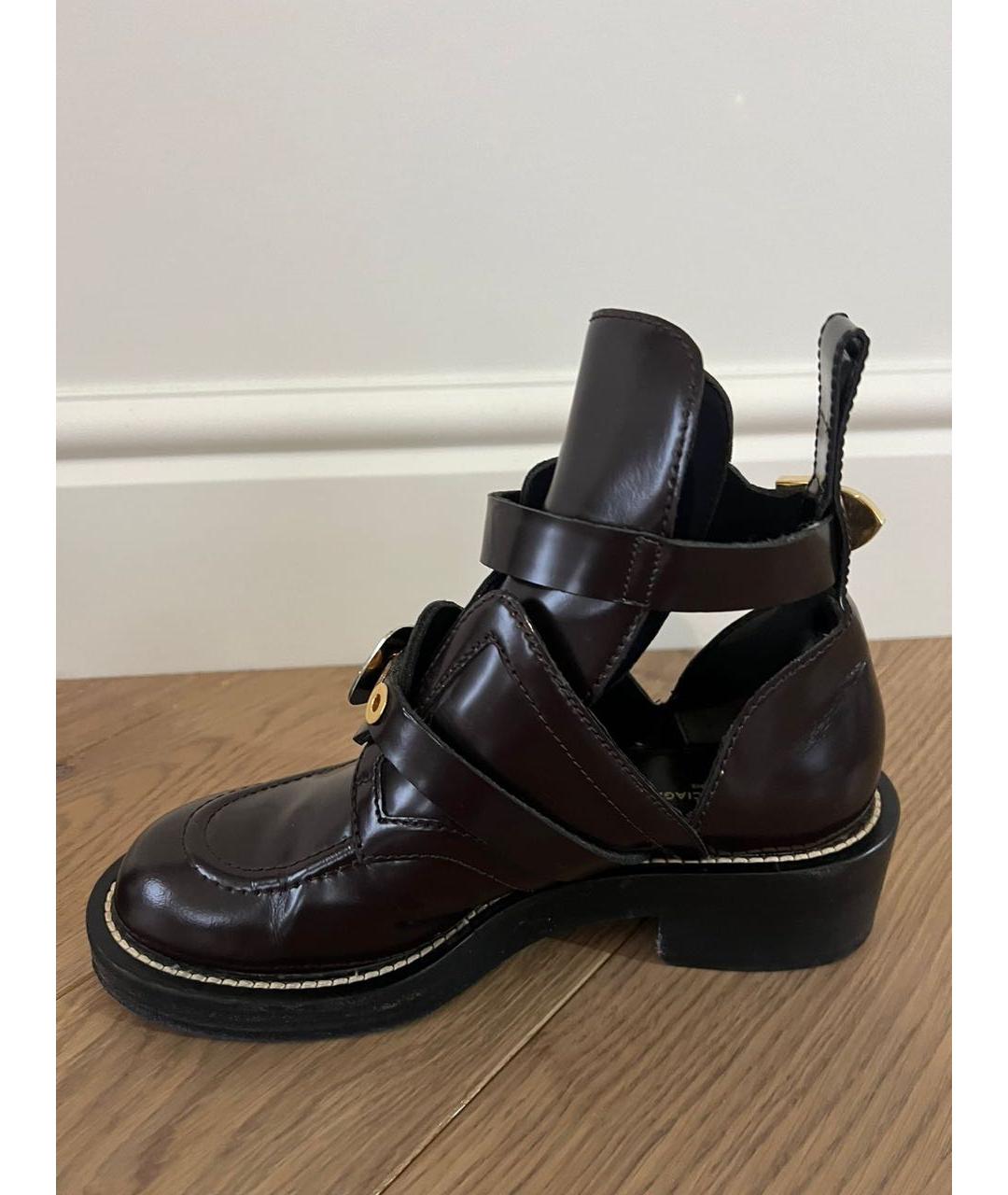 BALENCIAGA Коричневые ботинки из лакированной кожи, фото 6