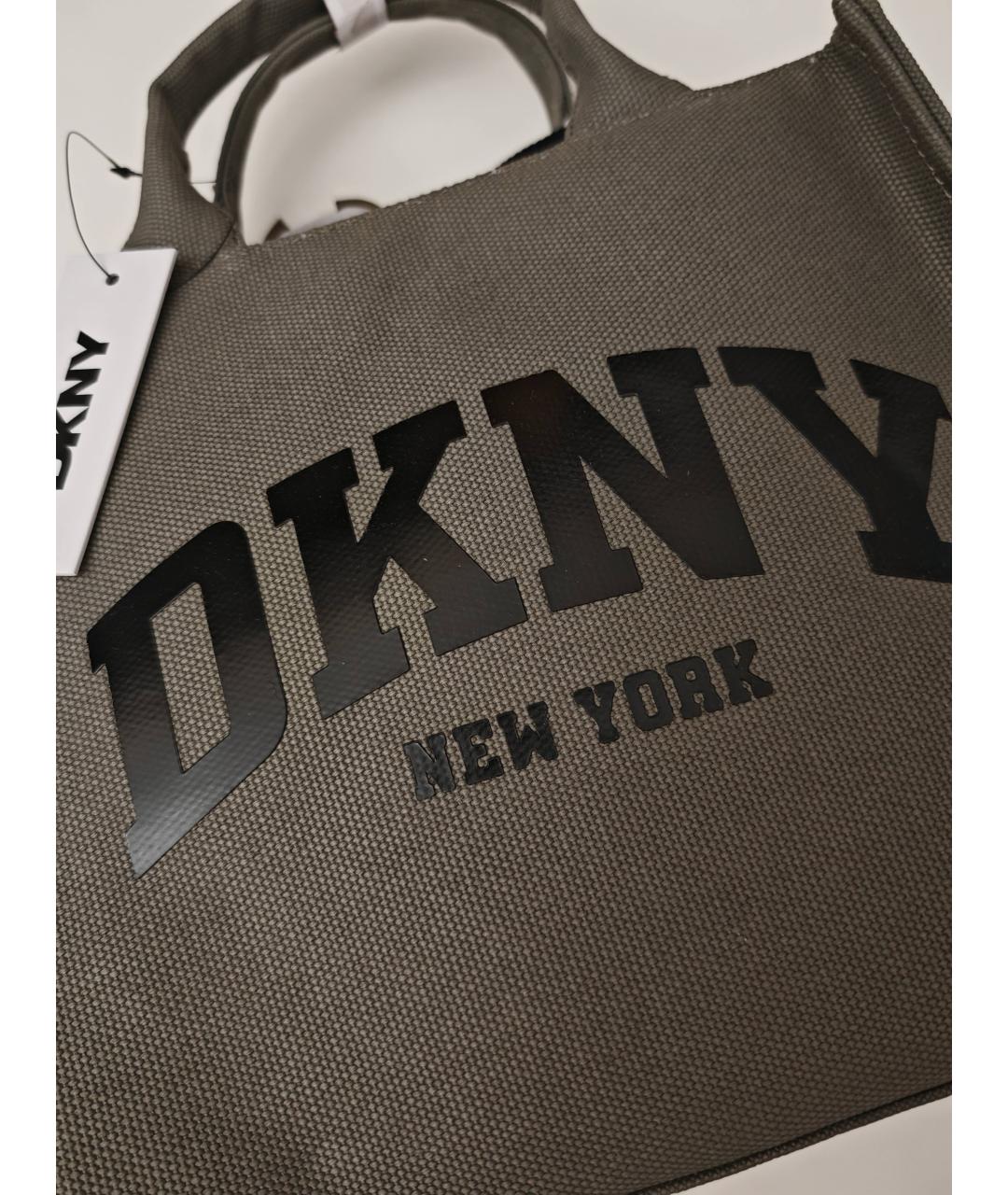 DKNY Хаки тканевая сумка тоут, фото 5