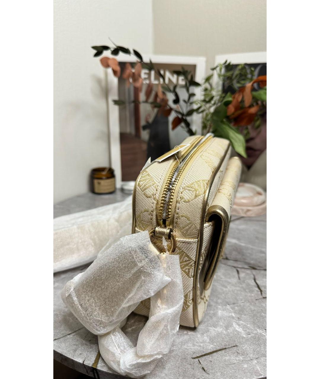 MICHAEL KORS Золотая жаккардовая сумка через плечо, фото 7