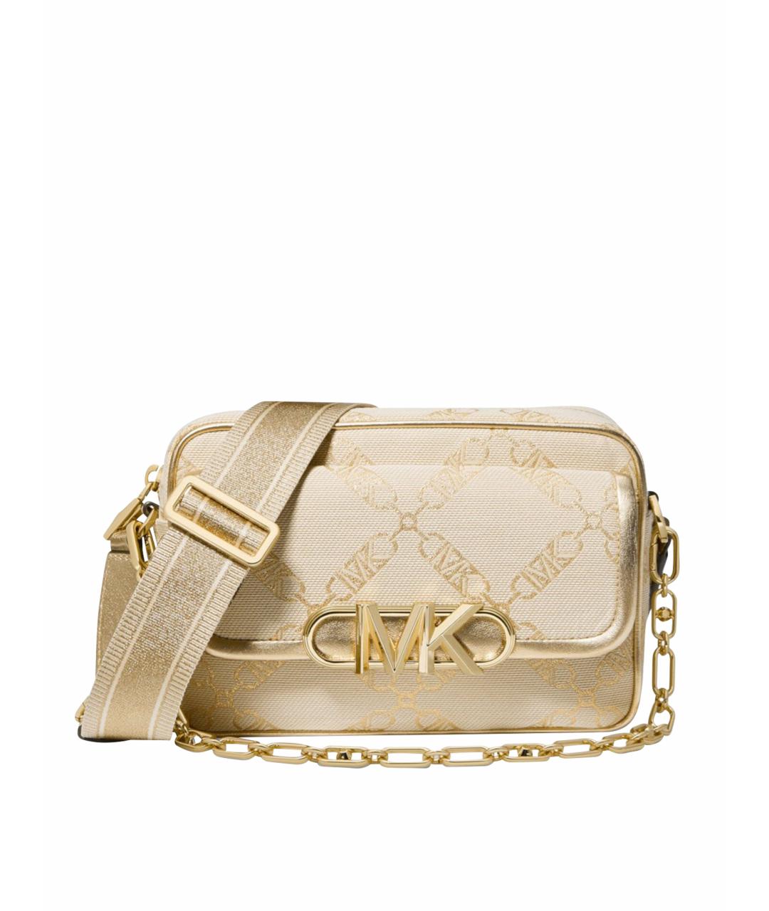 MICHAEL KORS Золотая жаккардовая сумка через плечо, фото 1