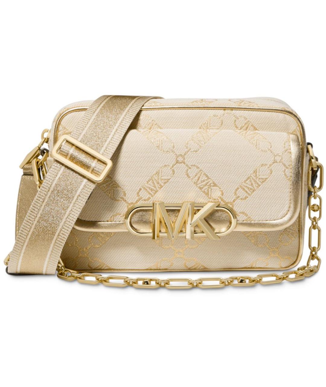 MICHAEL KORS Золотая жаккардовая сумка через плечо, фото 9