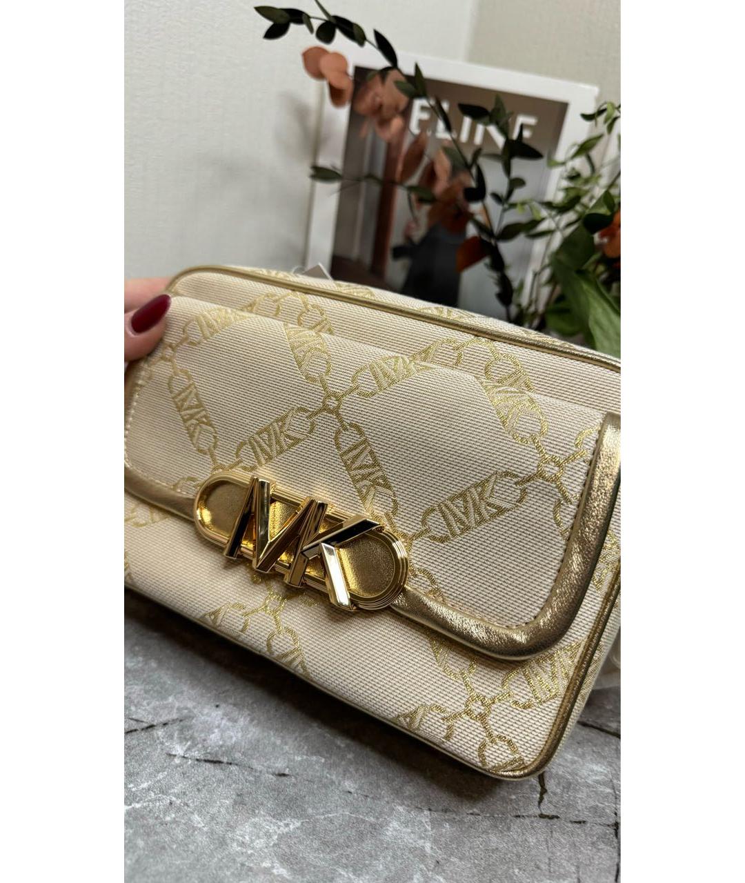 MICHAEL KORS Золотая жаккардовая сумка через плечо, фото 6
