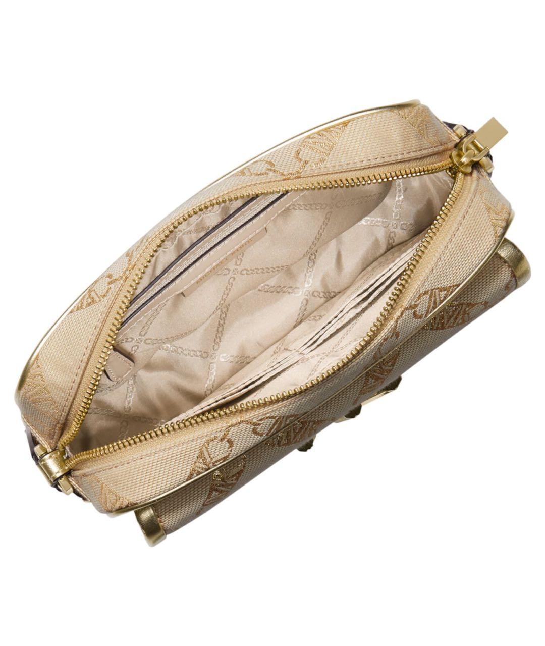 MICHAEL KORS Золотая жаккардовая сумка через плечо, фото 3
