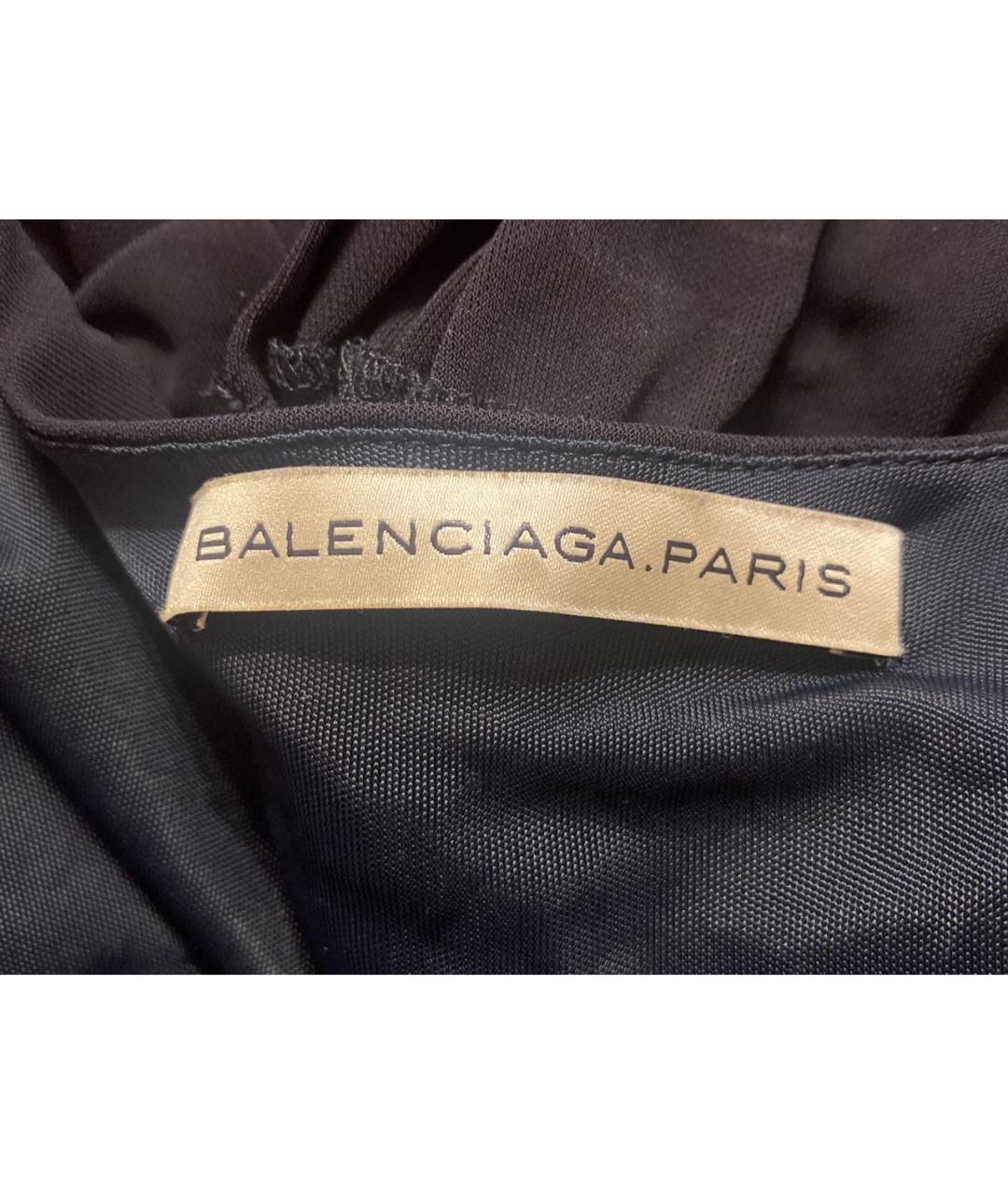 BALENCIAGA Черная полиэстеровая майка, фото 3