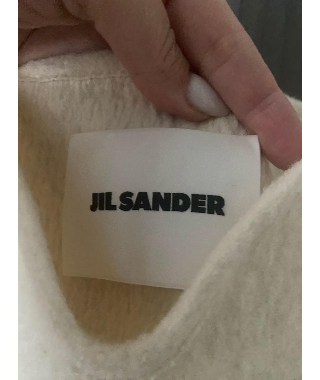 JIL SANDER Белое шерстяное повседневное платье, фото 3