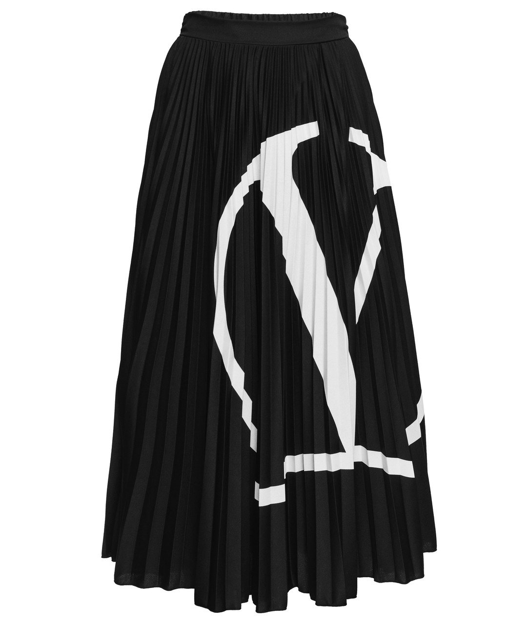 VALENTINO Черная вискозная юбка миди, фото 1