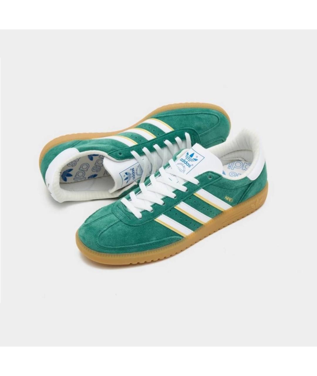 ADIDAS Зеленые замшевые низкие кроссовки / кеды, фото 2