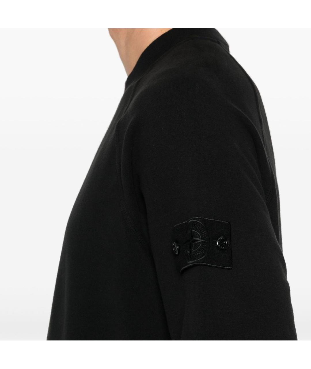 STONE ISLAND Черный хлопко-эластановый джемпер / свитер, фото 3