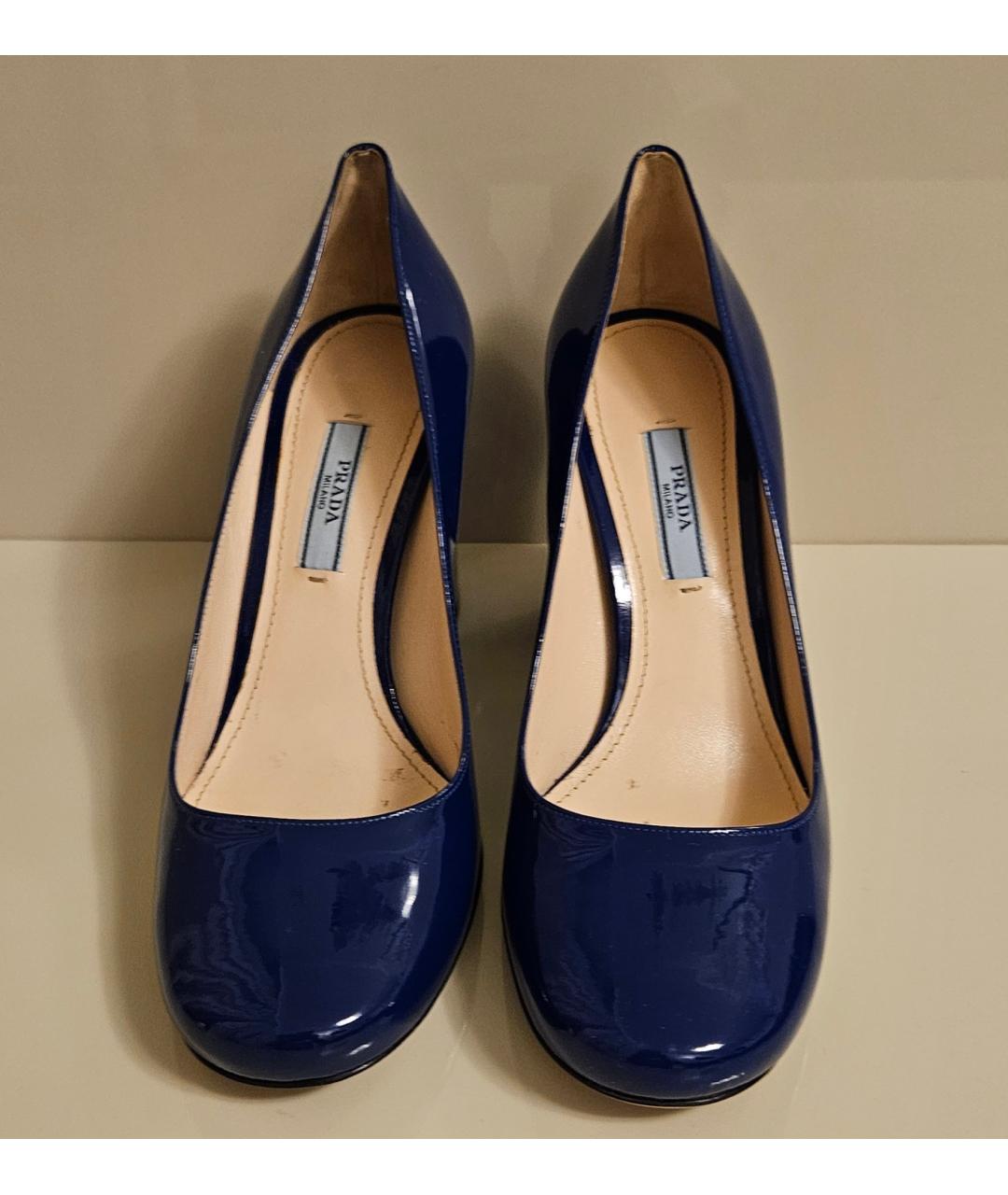 PRADA Темно-синие кожаные туфли, фото 2