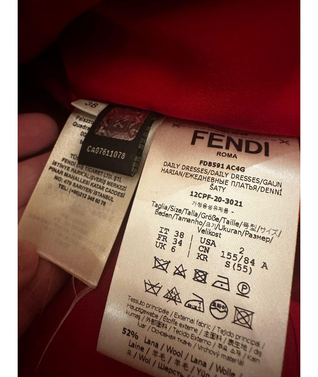 FENDI Шерстяное платье, фото 4