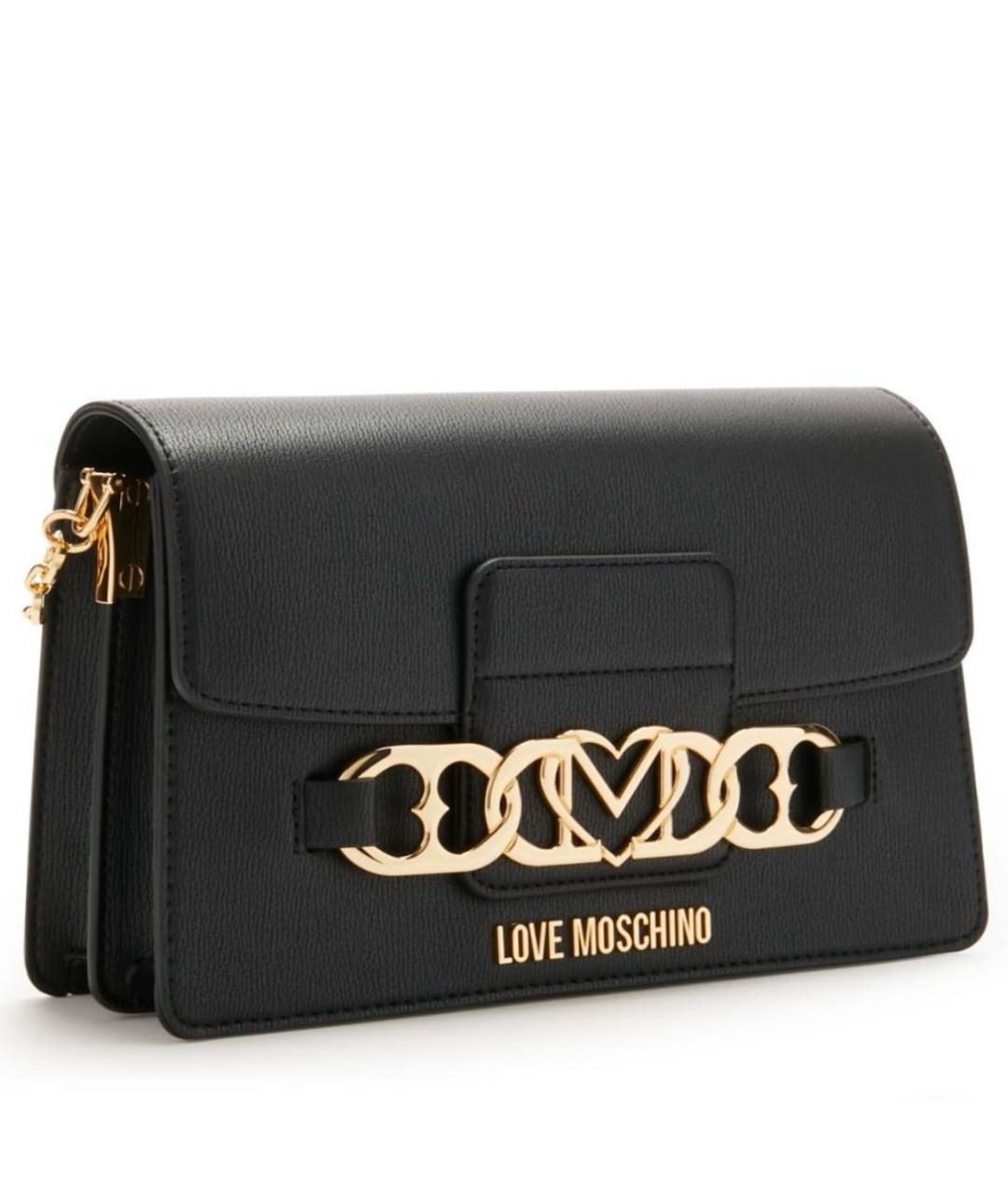 LOVE MOSCHINO Черная сумка с короткими ручками из искусственной кожи, фото 2