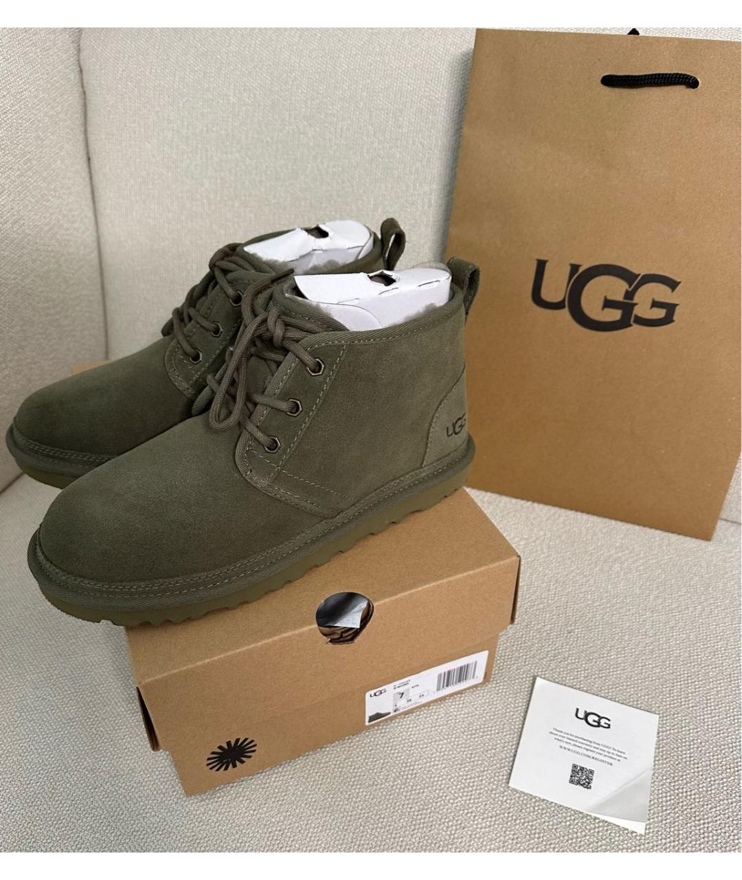 UGG AUSTRALIA Хаки замшевые ботинки, фото 8