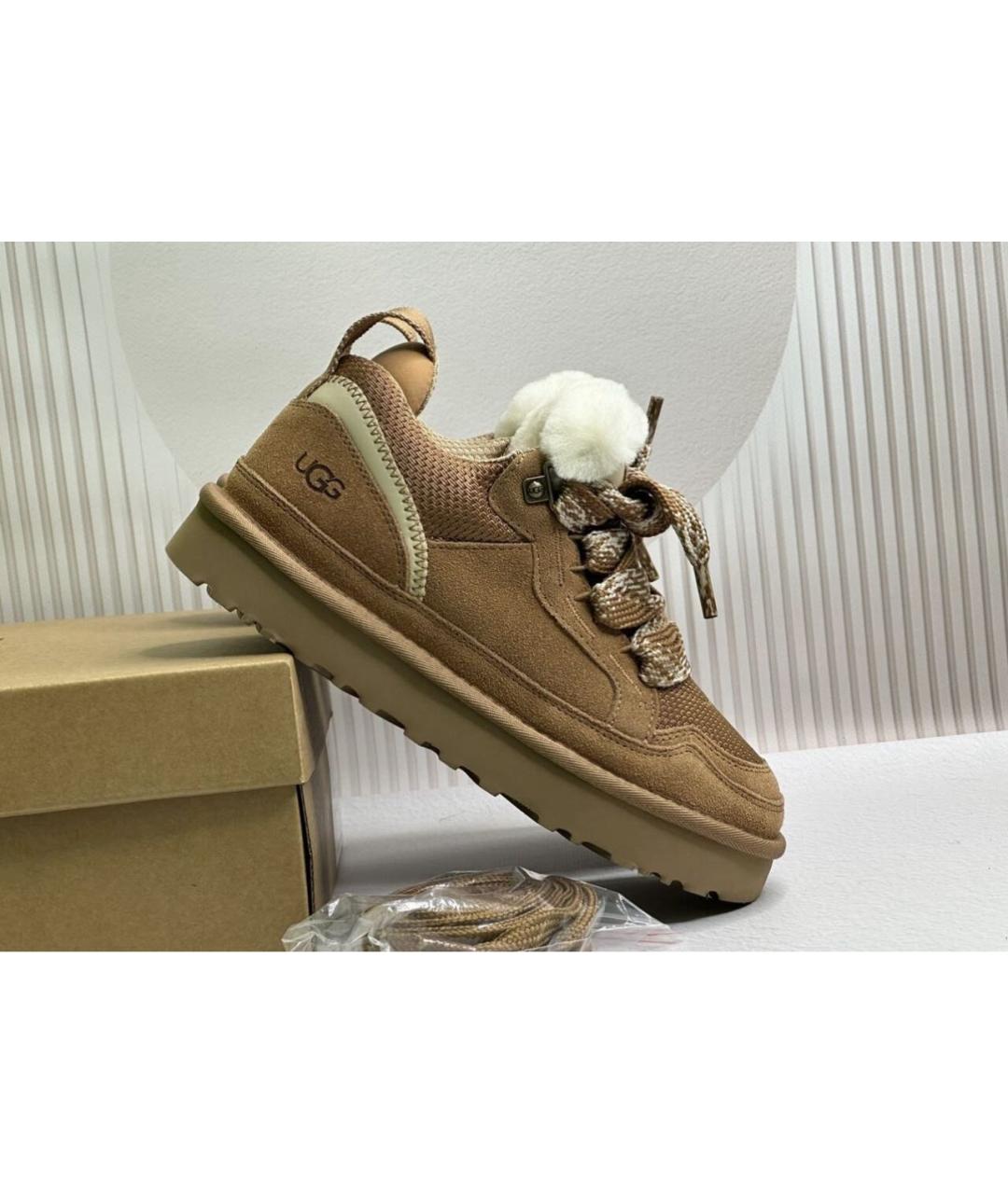 UGG AUSTRALIA Коричневые замшевые кроссовки, фото 2