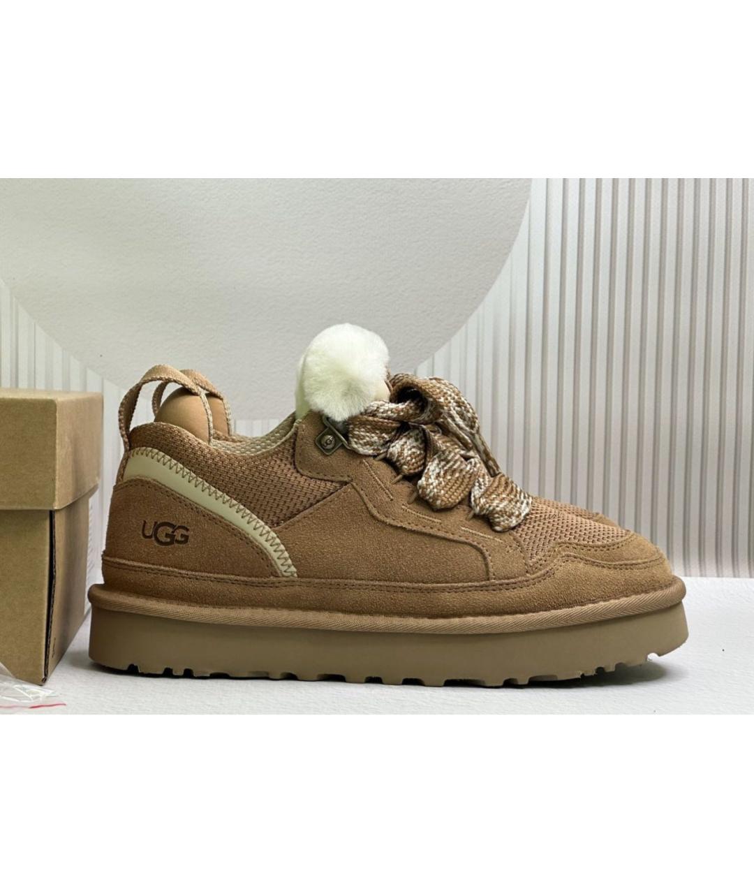 UGG AUSTRALIA Коричневые замшевые кроссовки, фото 9