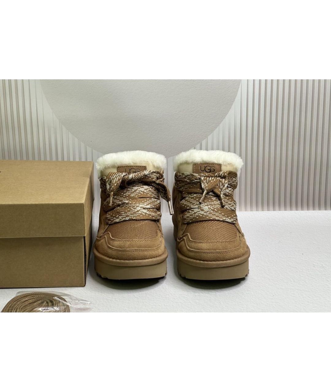 UGG AUSTRALIA Коричневые замшевые кроссовки, фото 4