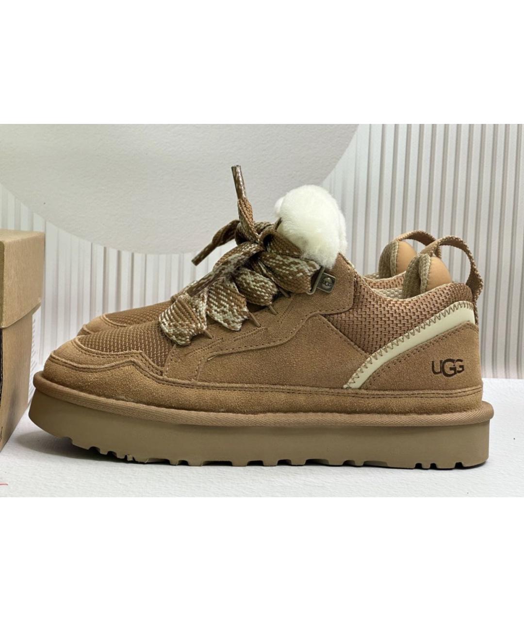 UGG AUSTRALIA Коричневые замшевые кроссовки, фото 6