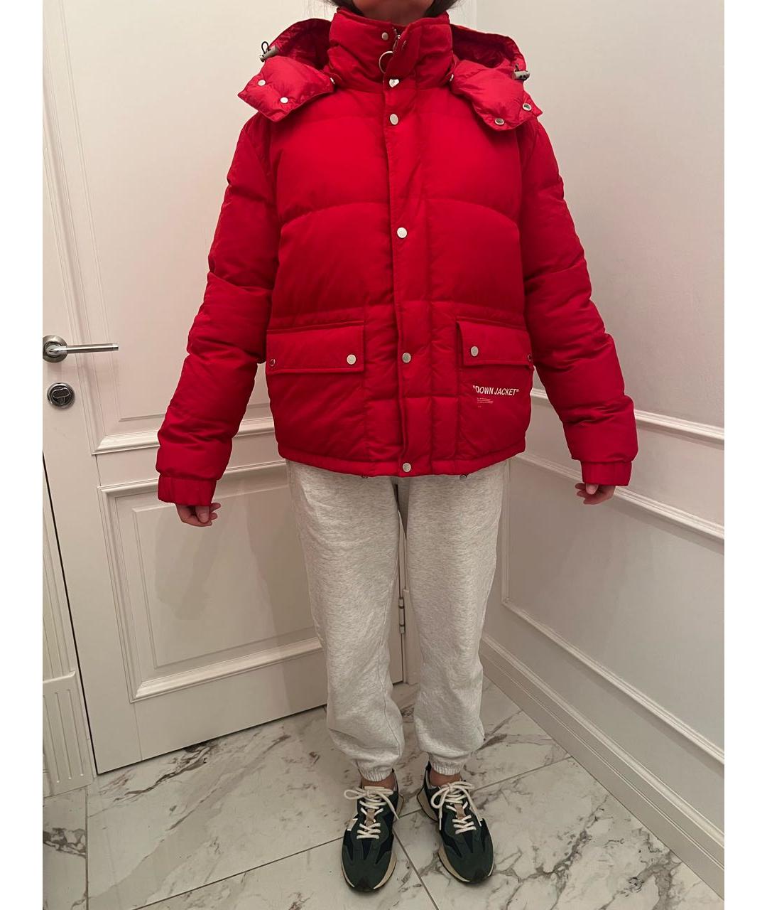 OFF-WHITE Красный пуховик, фото 8