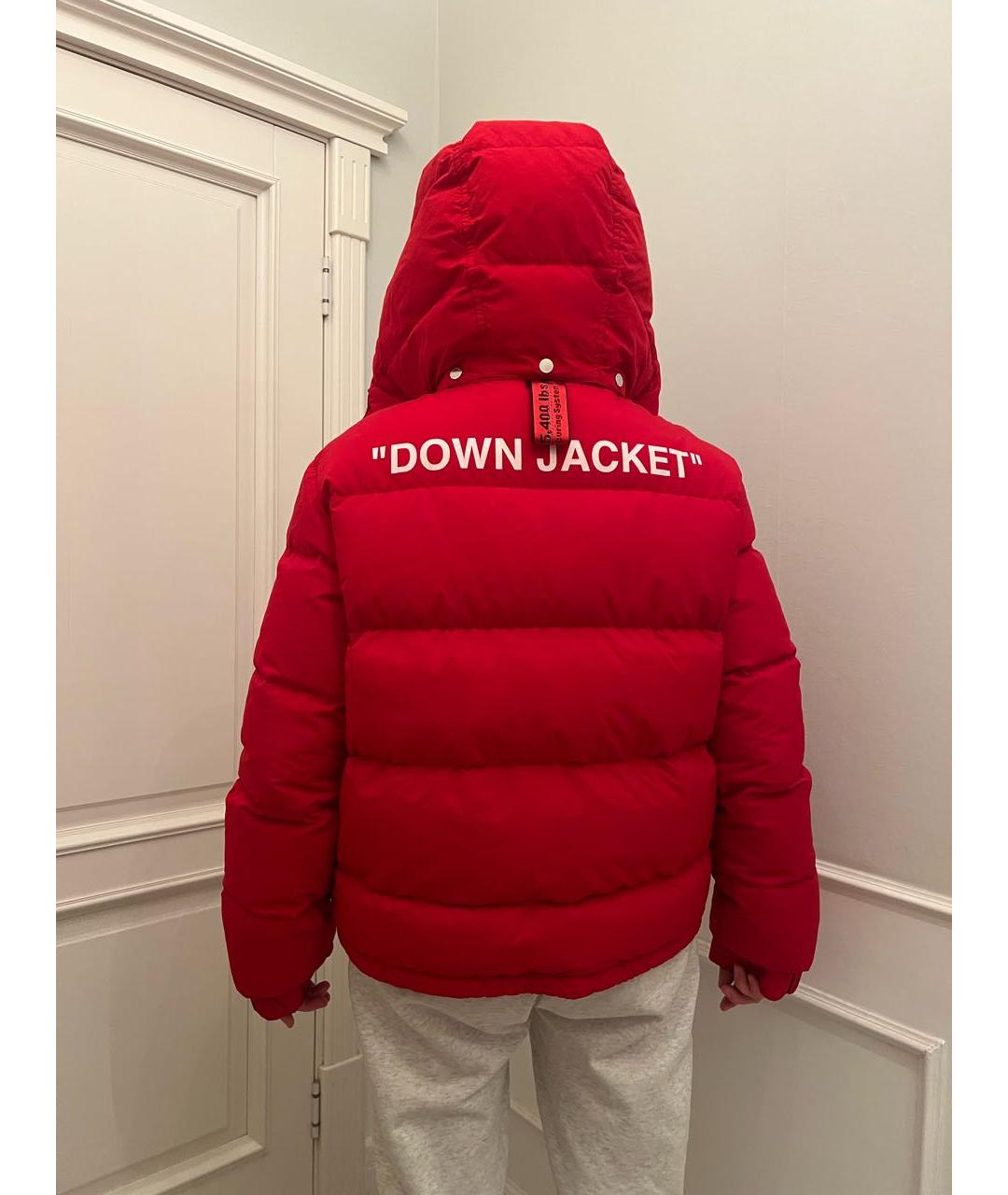 OFF-WHITE Красный пуховик, фото 4
