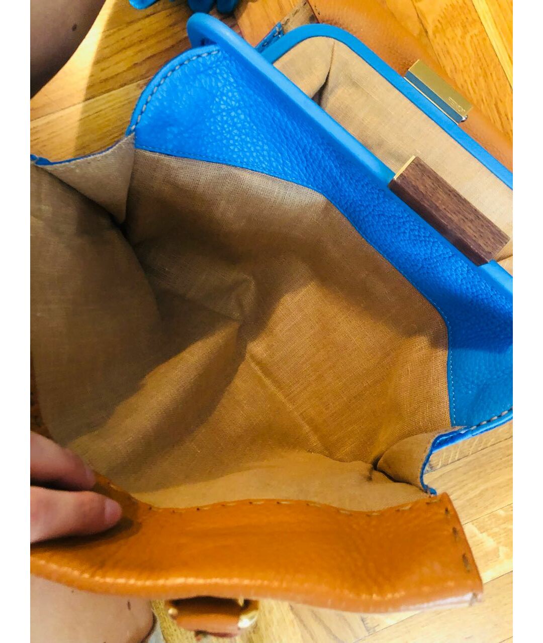 FENDI Оранжевая кожаная сумка тоут, фото 7
