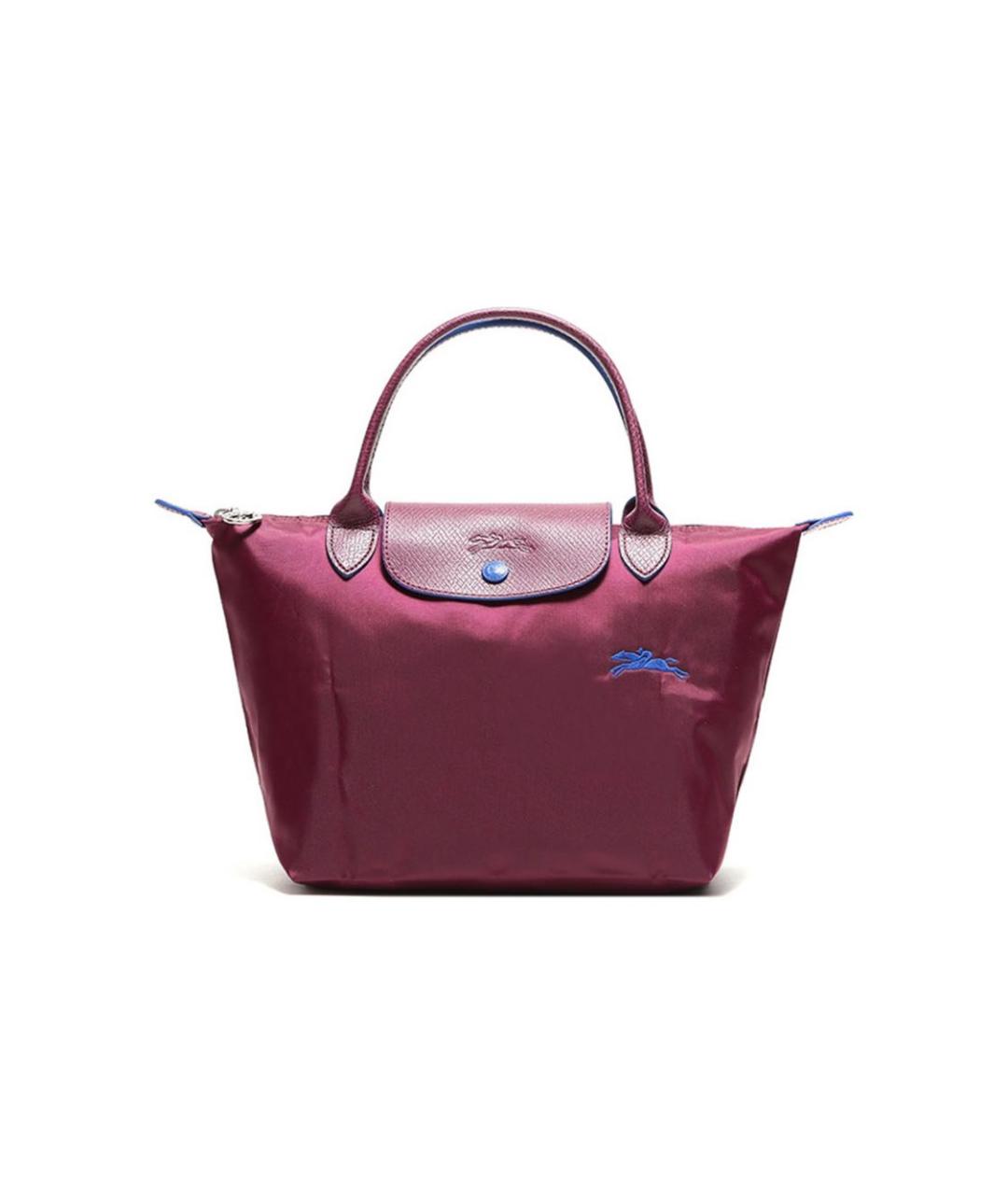 LONGCHAMP Бордовая тканевая сумка тоут, фото 3