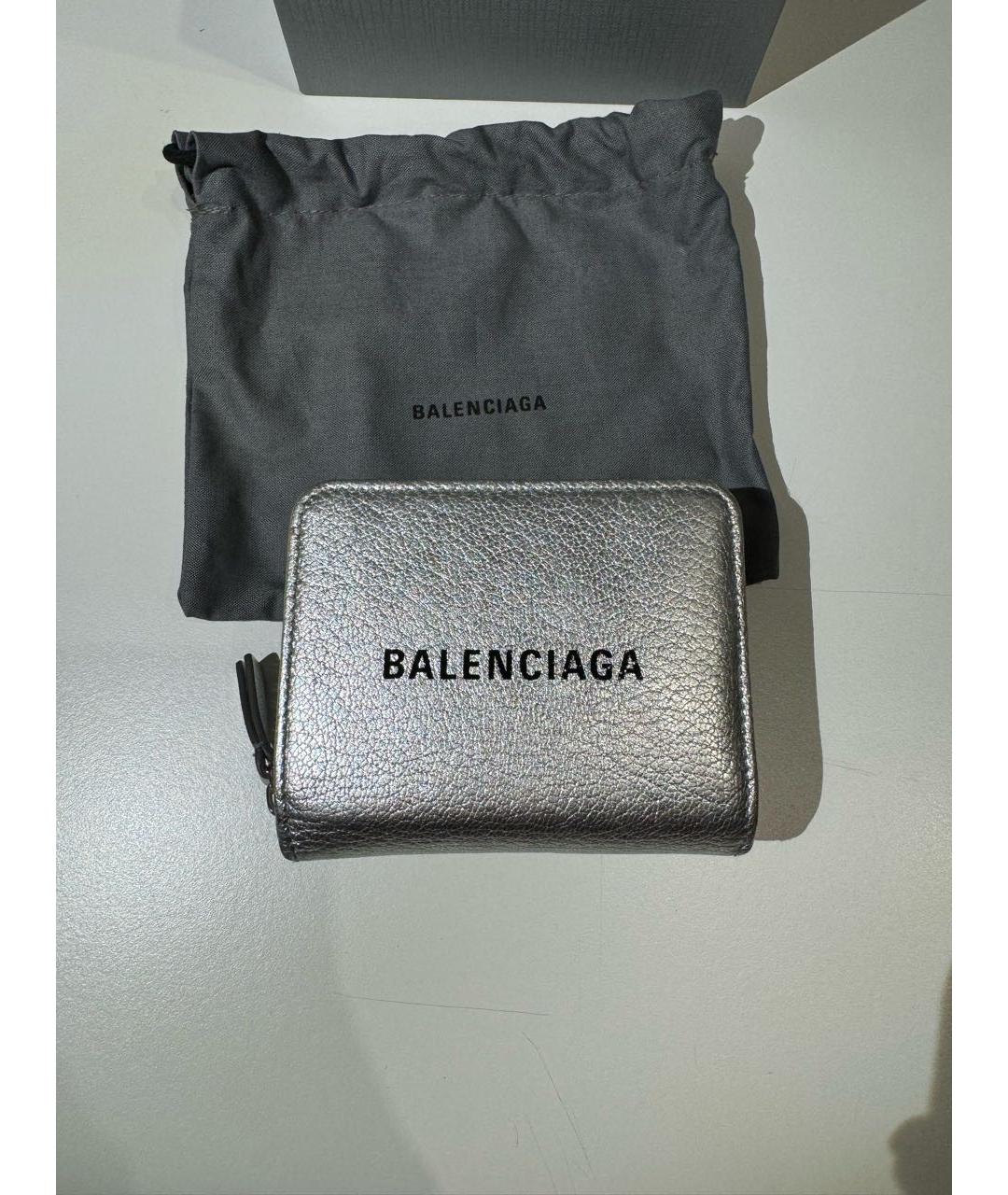 BALENCIAGA Серебрянный кожаный кошелек, фото 7