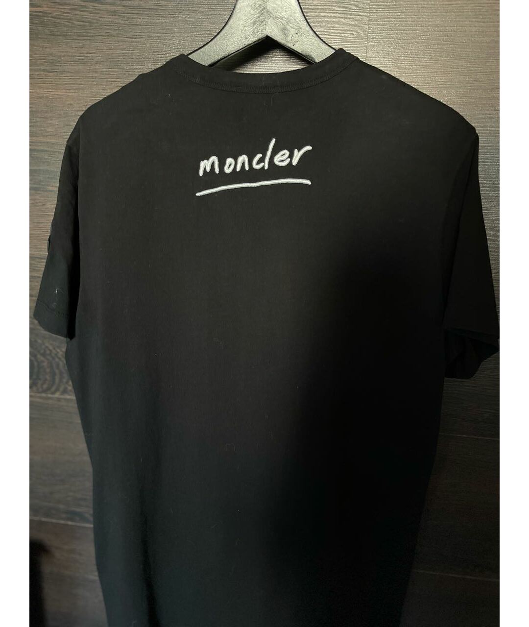 MONCLER Черная хлопковая футболка, фото 3