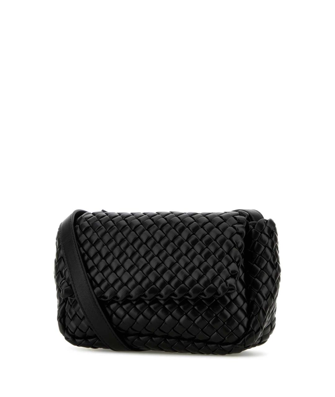 BOTTEGA VENETA Черная кожаная сумка через плечо, фото 2