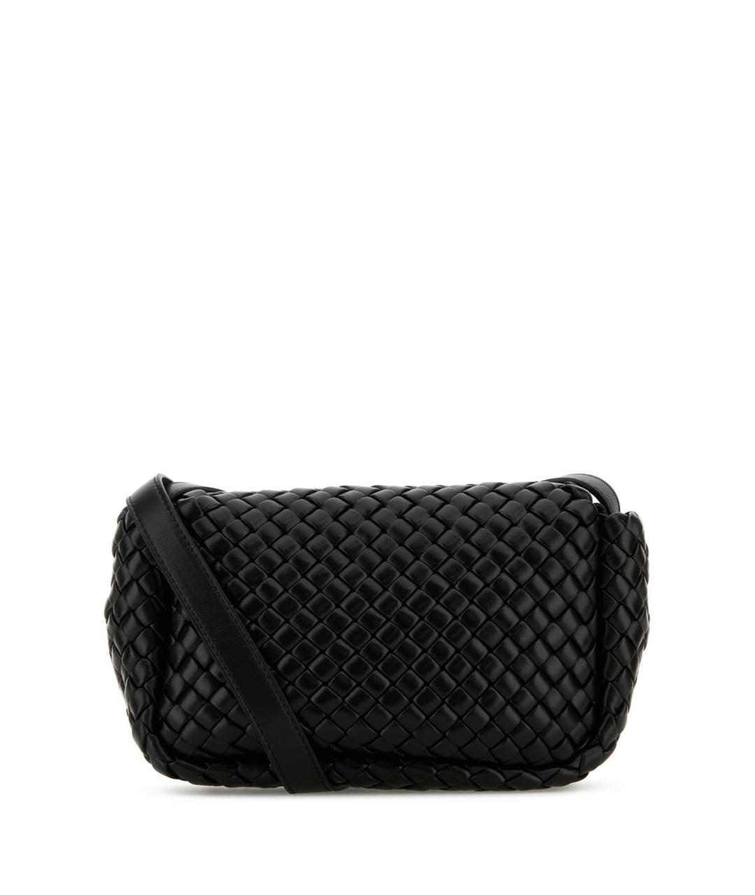 BOTTEGA VENETA Черная кожаная сумка через плечо, фото 3