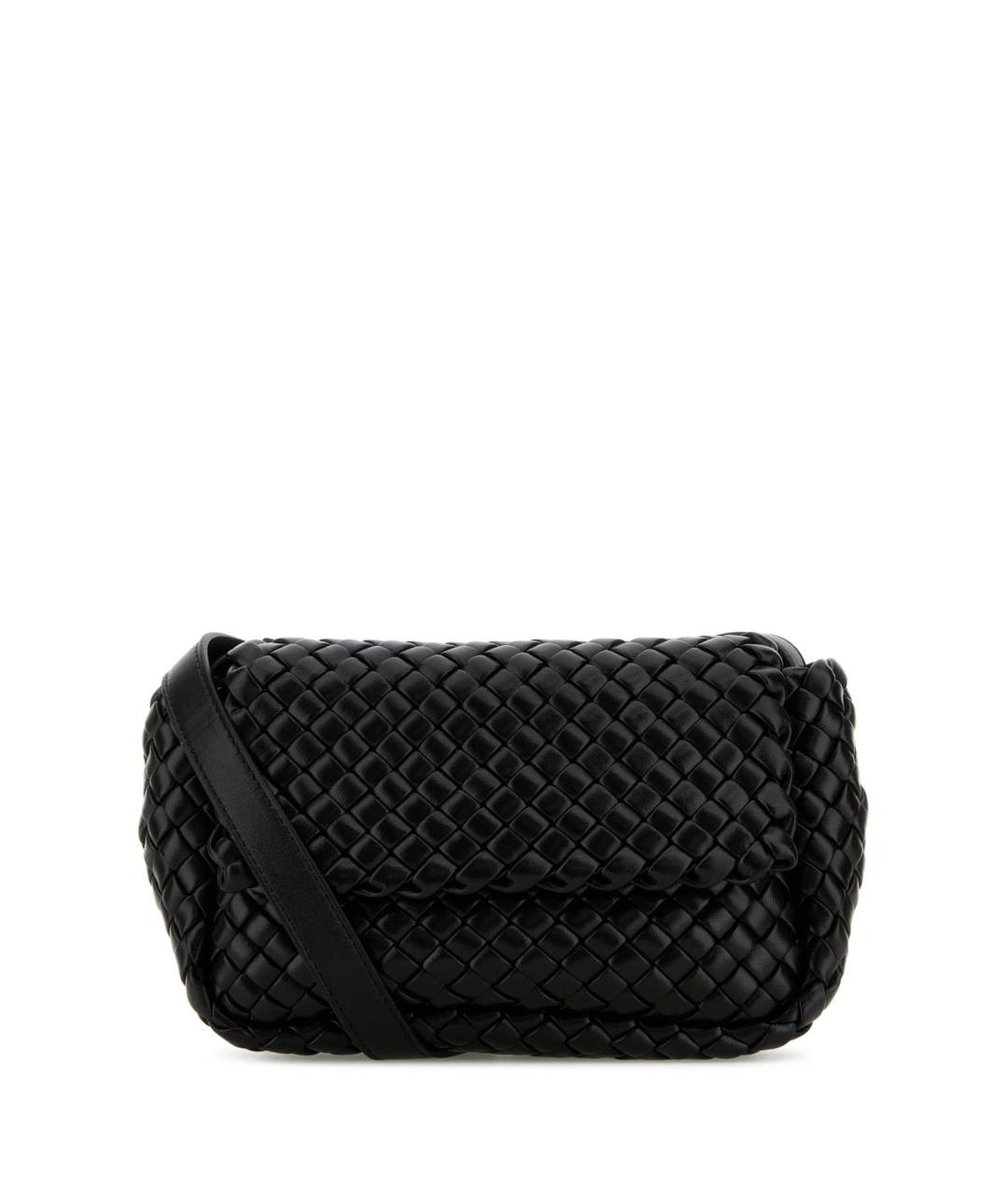 BOTTEGA VENETA Черная кожаная сумка через плечо, фото 1