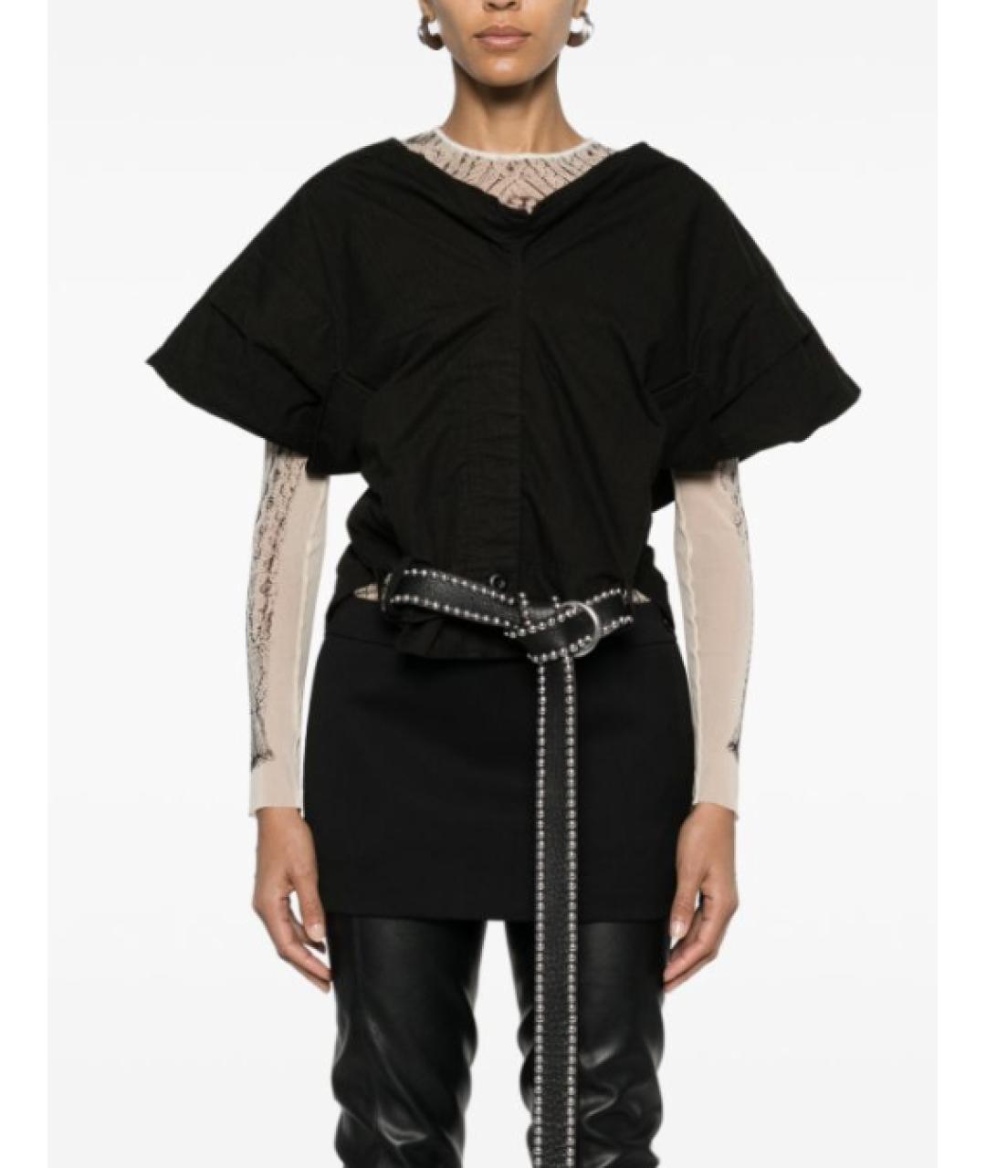 BALENCIAGA Черная хлопковая футболка, фото 3