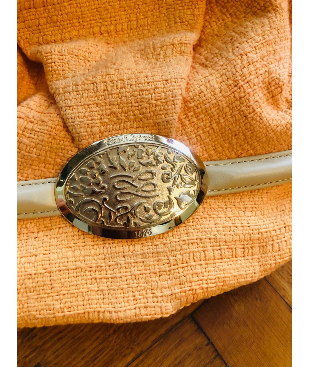 LANCEL Оранжевая тканевая сумка тоут, фото 3